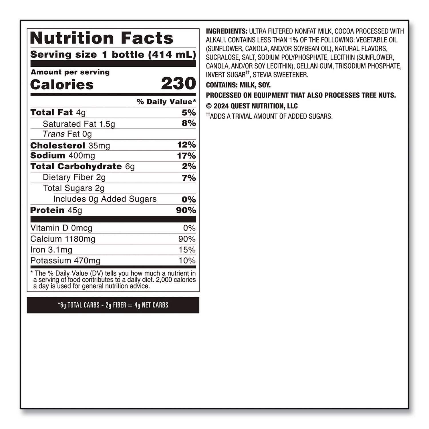 Protein Milkshakes, Chocolate, 14 Oz Bottle, 12/Carton