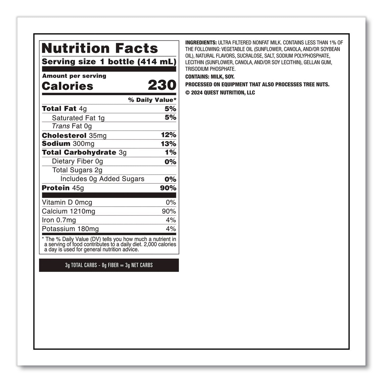 Protein Milkshakes, Vanilla, 14 Oz Bottle, 12/Carton