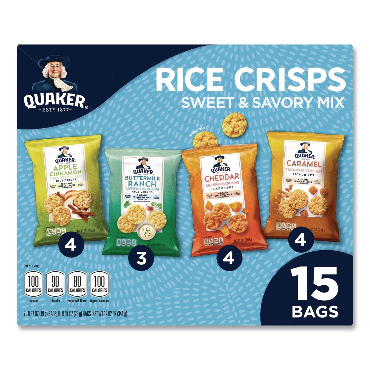 Rice Crisps, Sweet And Savory Mix, Assorted Flavors, (7) 0.67 Oz Bags, (8) 0.91 Oz Bags