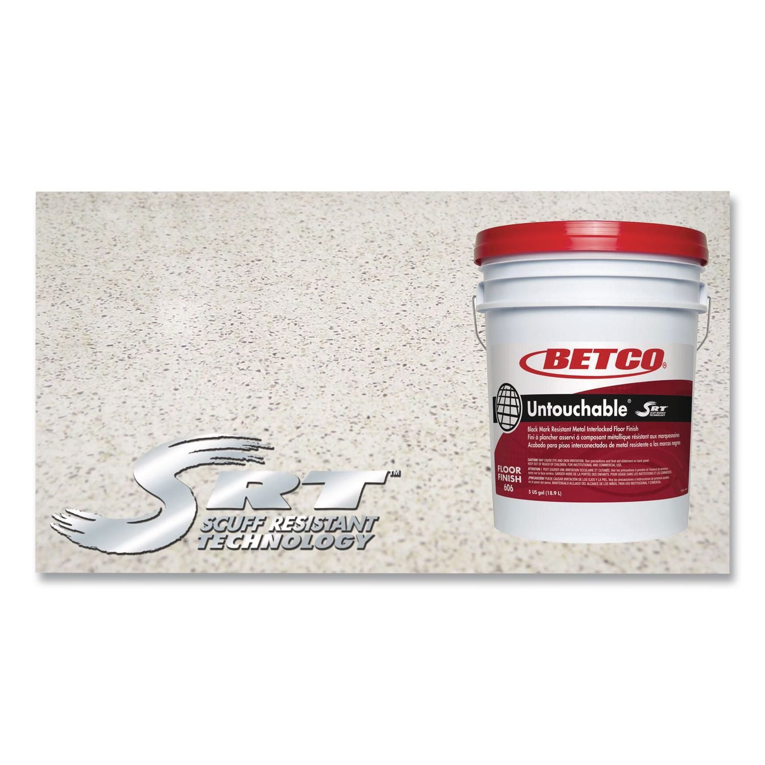 Untouchable Floor Finish With SRT, 5 Gal Pail