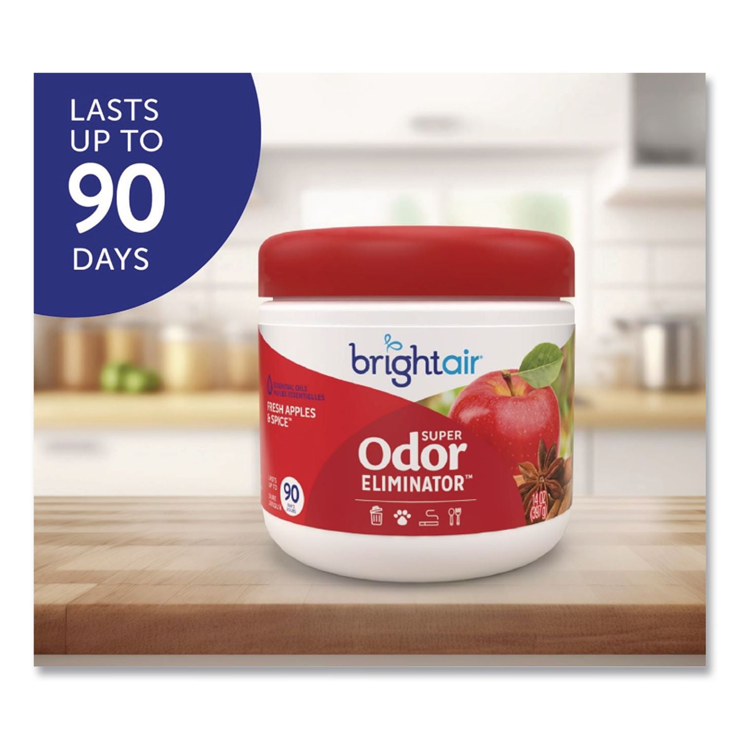 Super Odor Eliminator, Fresh Apples And Spice, 14 Oz Jar