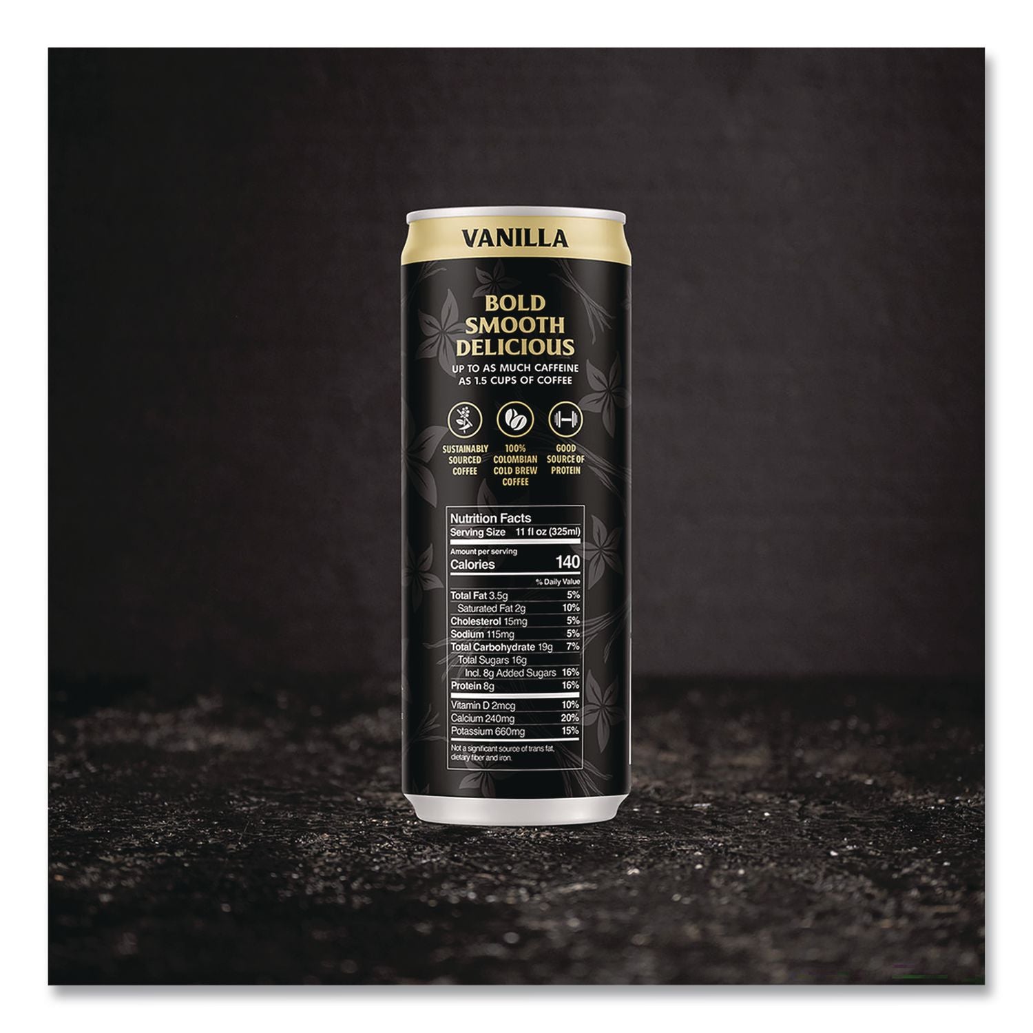 Vanilla Latte Cold Brew Coffee, 11 Oz Can, 12/Carton