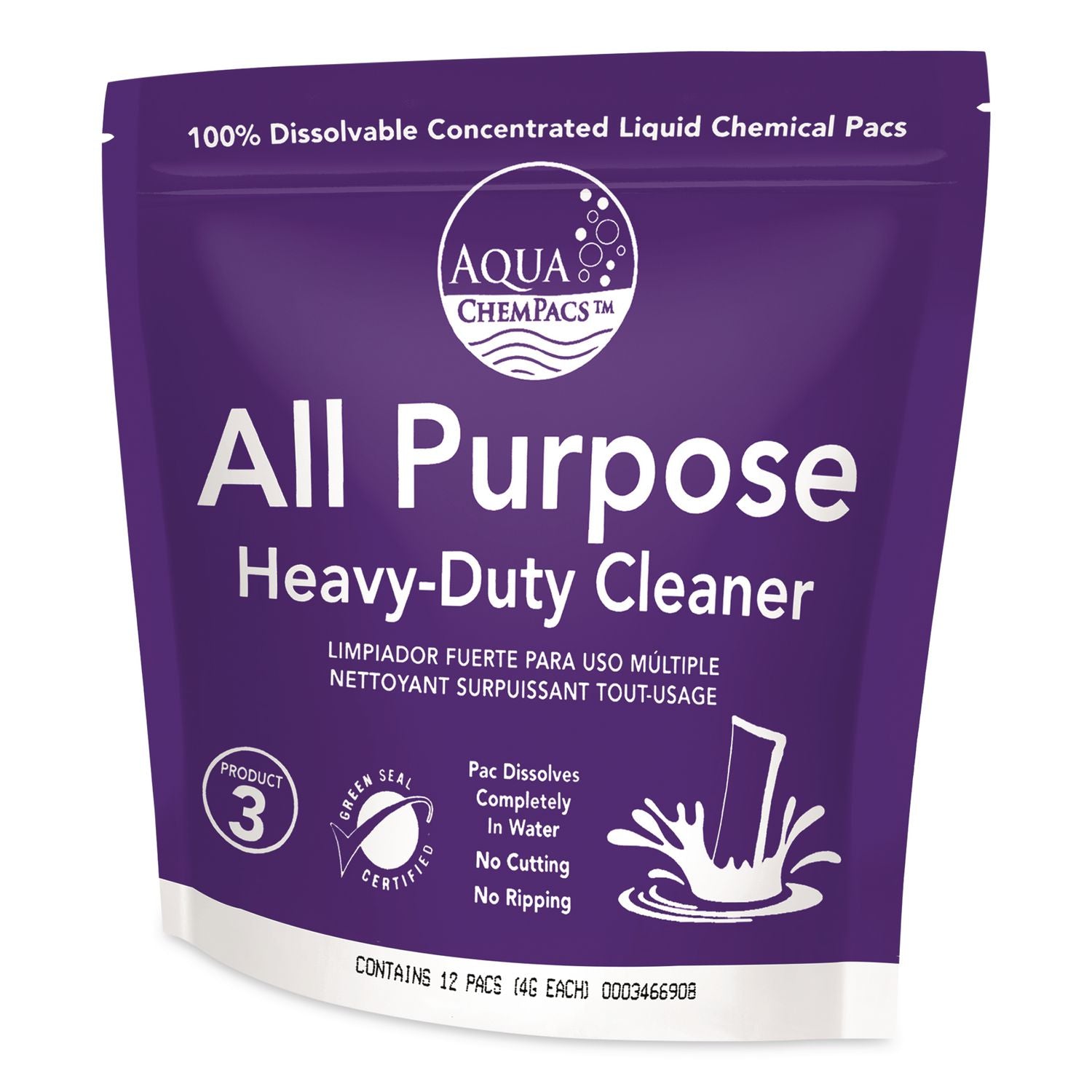 Aqua Chempacs All Purpose Heavy Duty Cleaner, Lavender Scent, 20 Chempacs/Bag