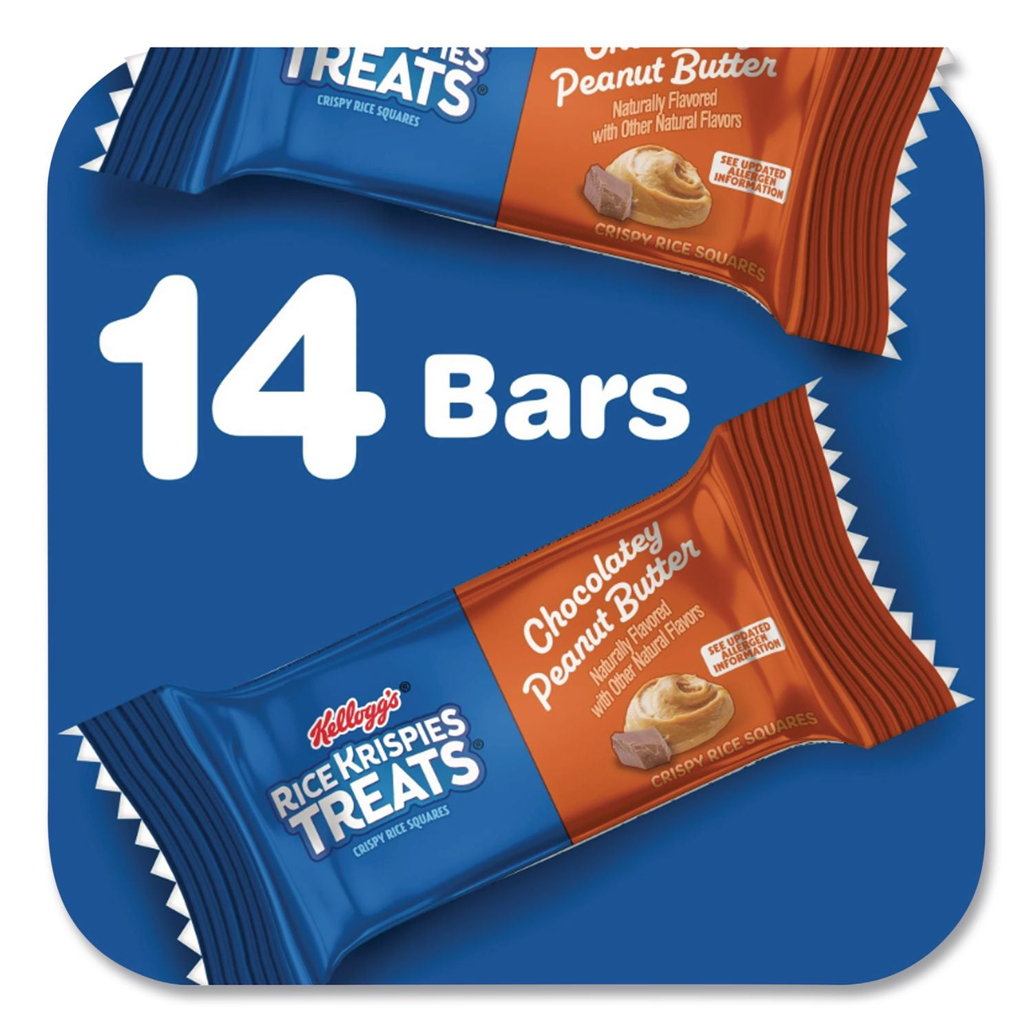 Rice Krispies Treats Crispy Rice Squares, Chocolatey Peanut Butter, 0.78 Oz Bar, 14/Box