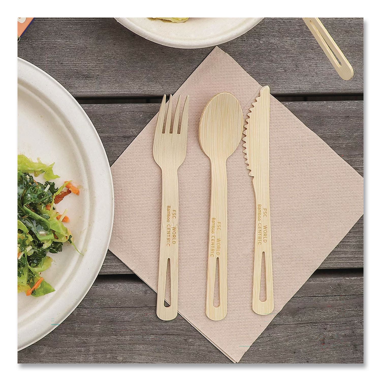Bamboo Cutlery, Medium Heavyweigh, Spoon, Paper, Natural, 24/Pack