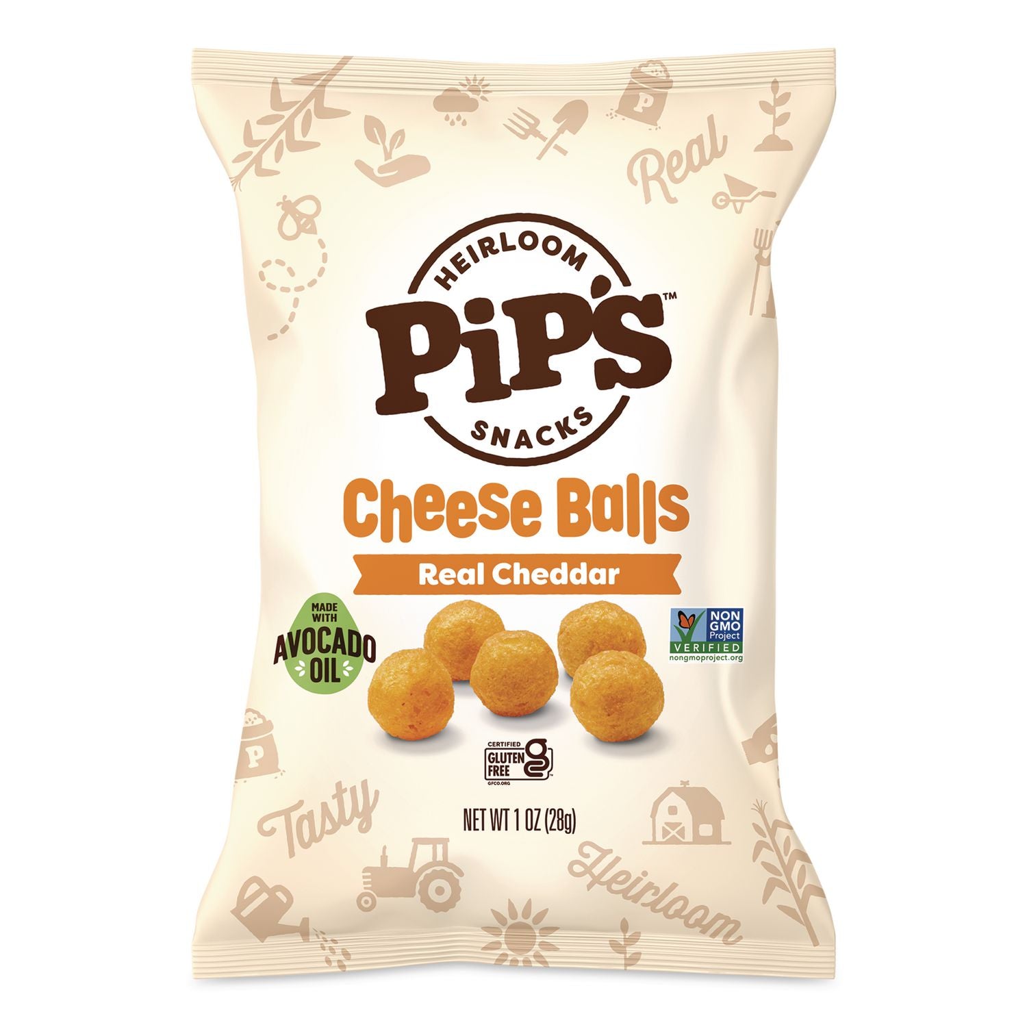 Real Cheddar Cheese Balls, 1 Oz Bag, 24/Carton