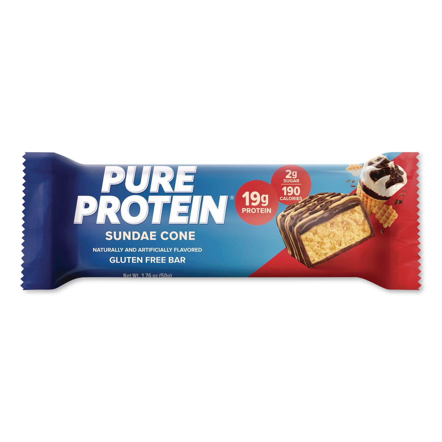 Sundae Cone Protein Bar, 1.76 Oz Bar, 6/Box