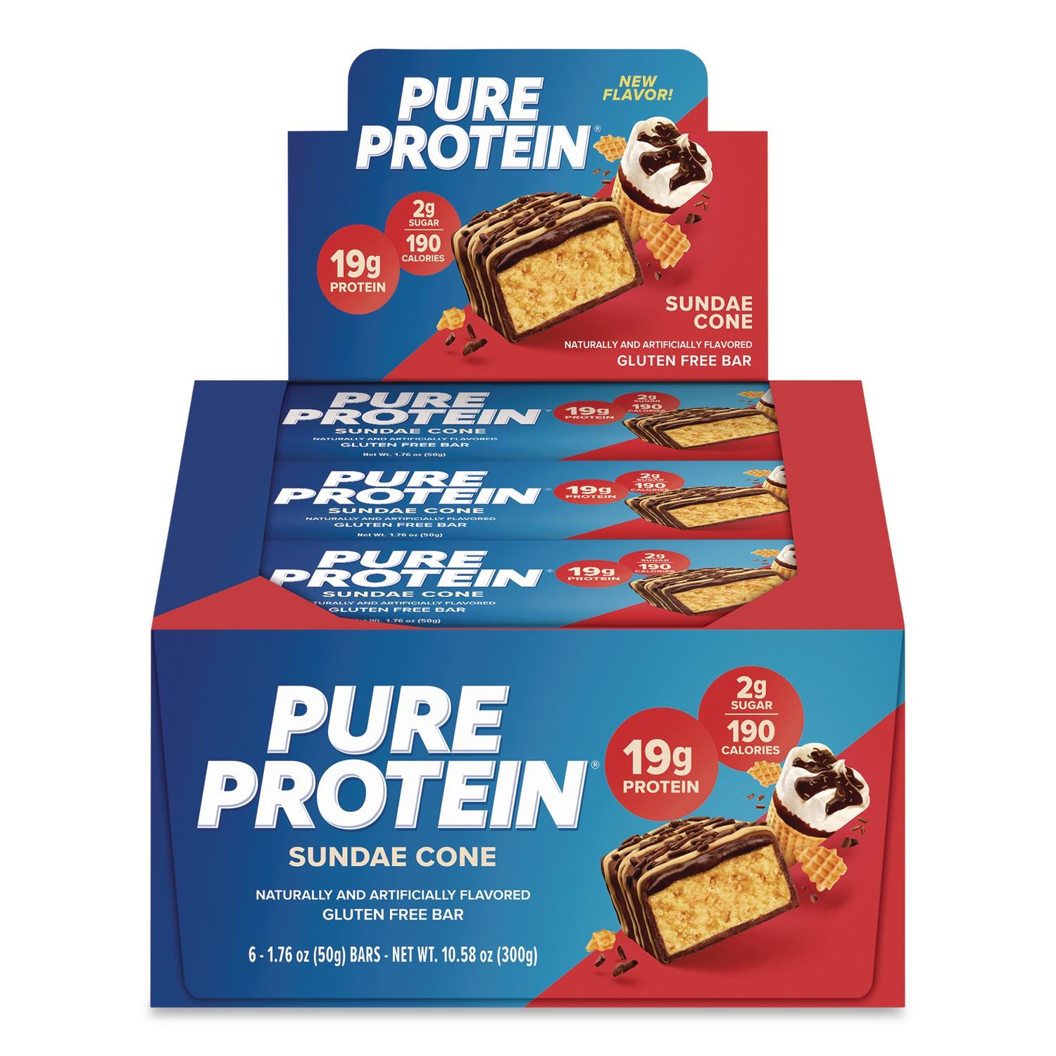 Sundae Cone Protein Bar, 1.76 Oz Bar, 6/Box