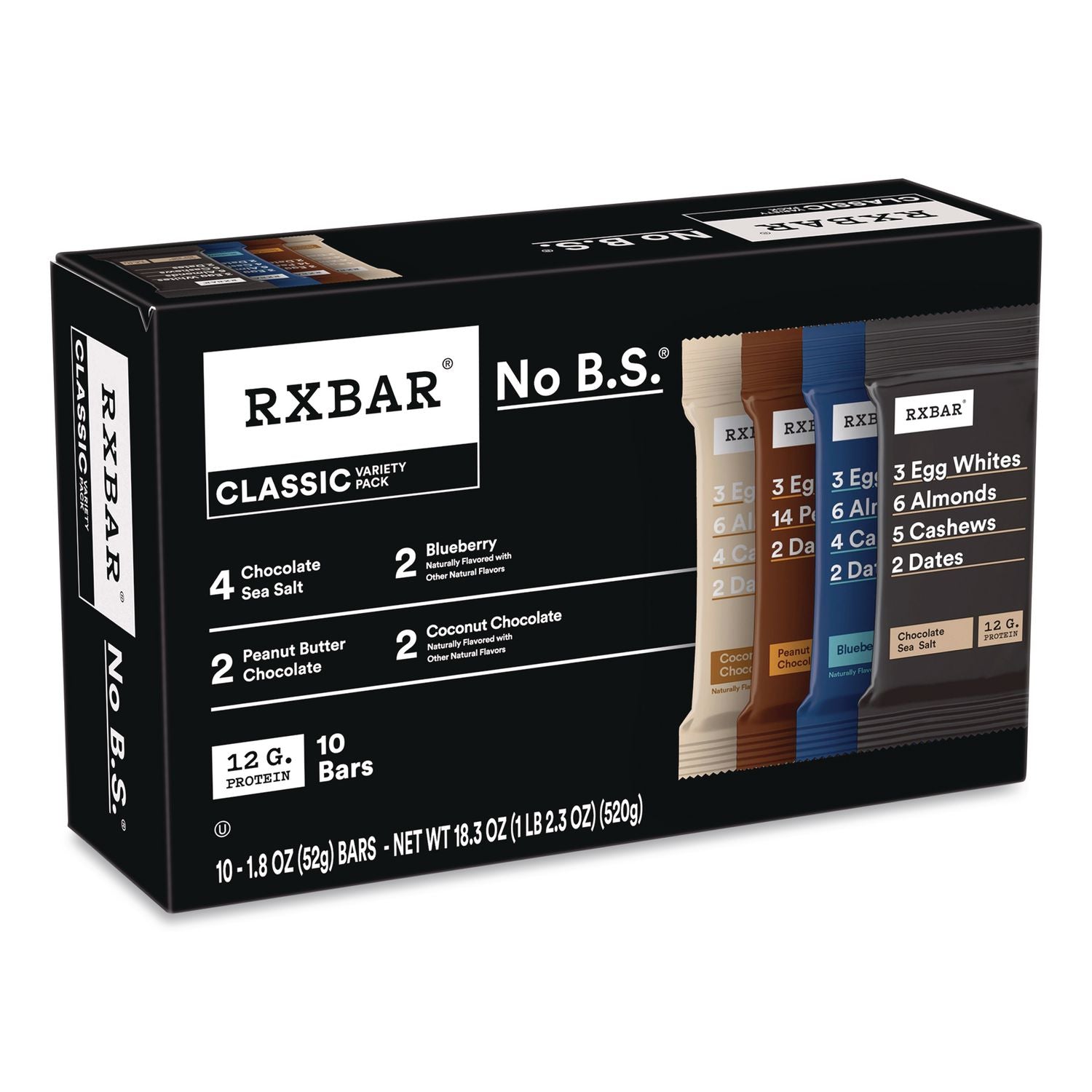Adult Bars Variety Pack, 1.8Oz Bar, (4) Chocolate Sea Salt, (2) Blueberry, (2) Coconut Chocolate, (2) Peanut Butter Chocolate