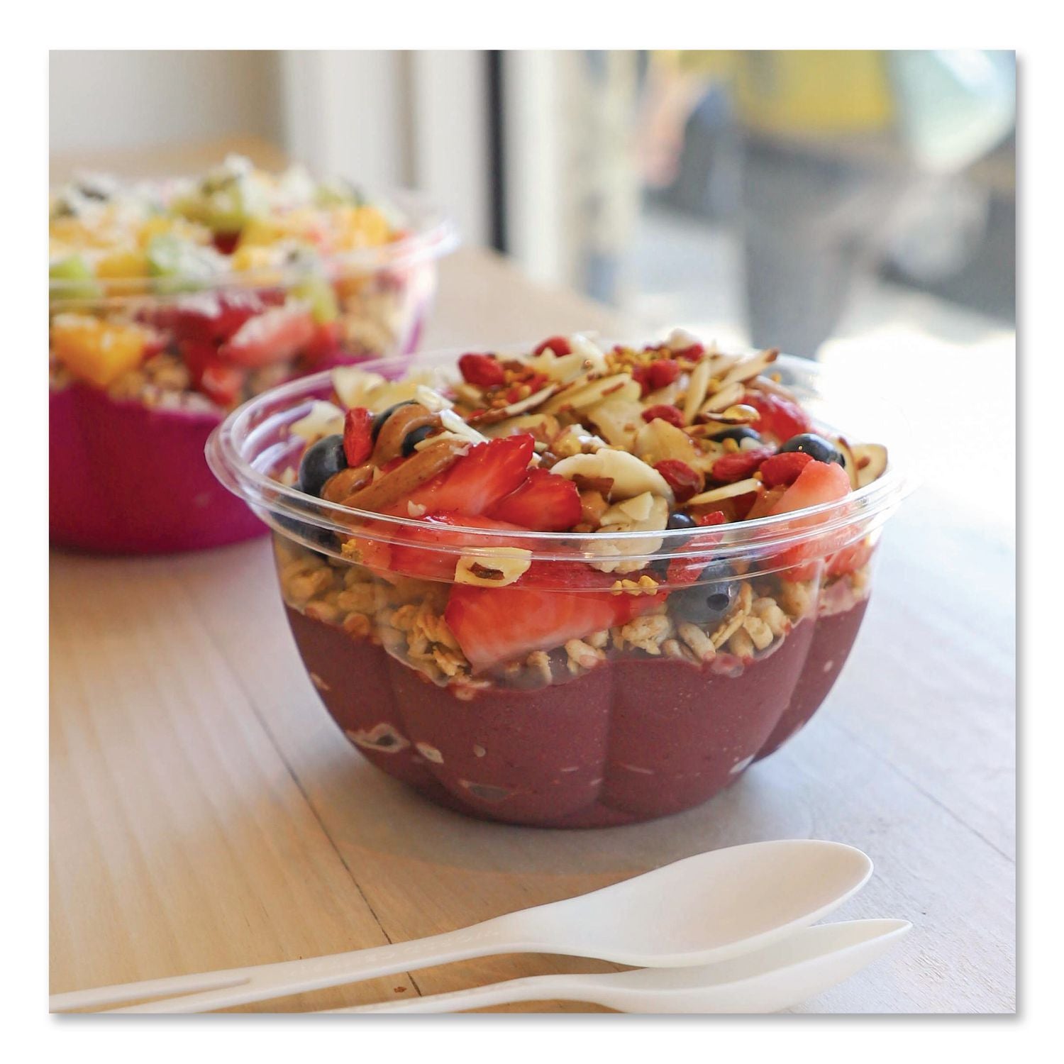 PLA Salad Bowls, 16 Oz, 5.4" Dia X 2.7"H, Clear, Plastic, 450/Carton