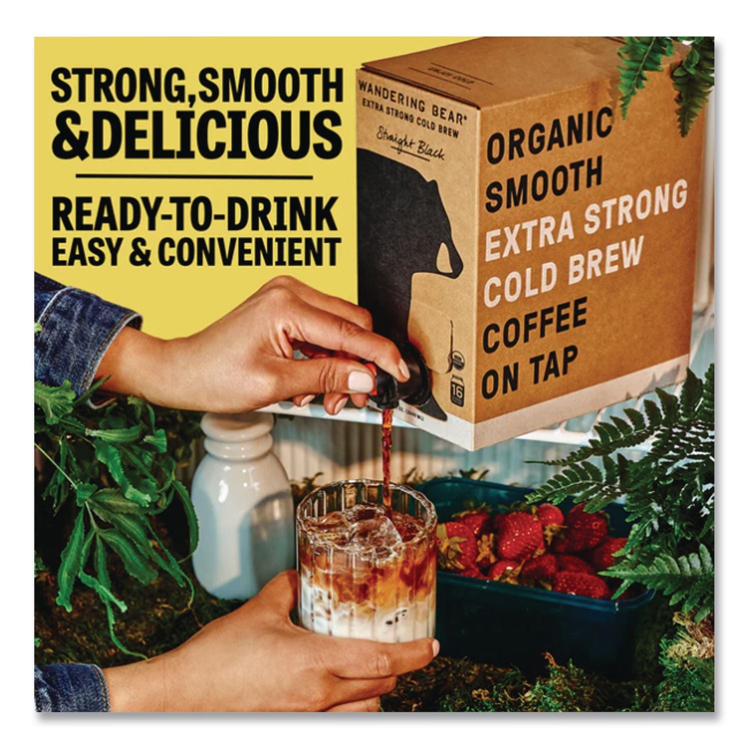 Caramel Cold Brew Coffee Tap Box, 96 Oz, 3/Carton