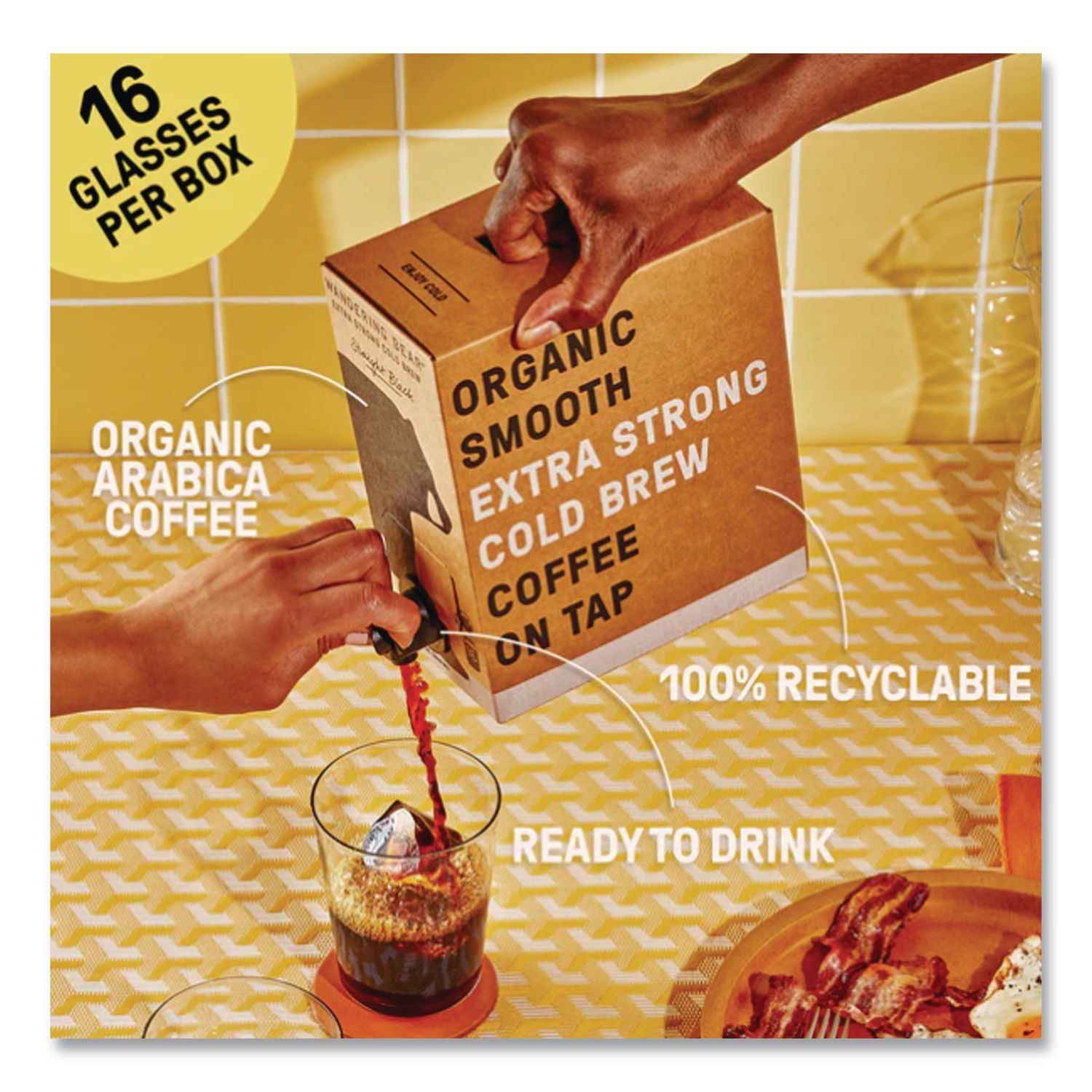 Caramel Cold Brew Coffee Tap Box, 96 Oz, 3/Carton