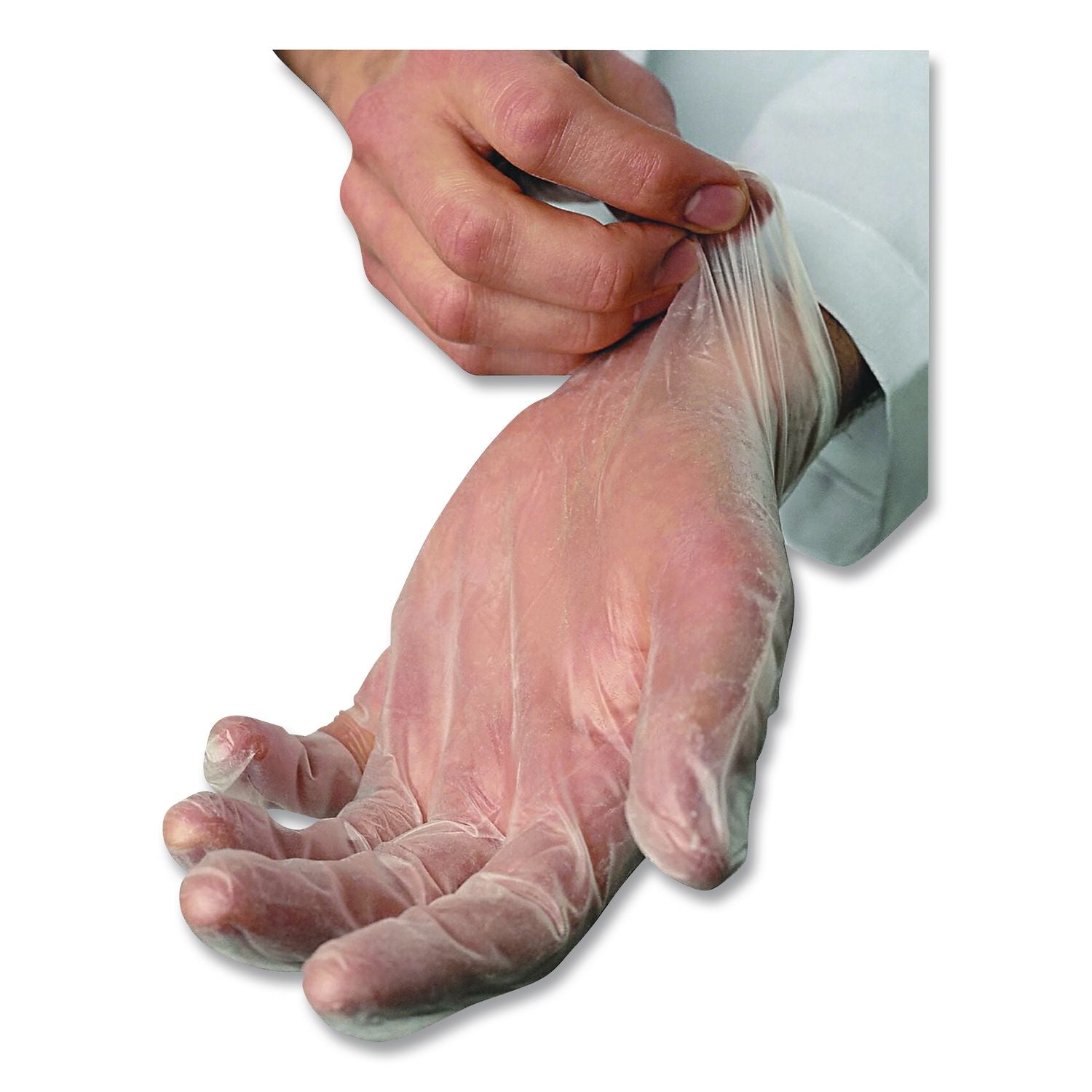 V5101 Series Latex-Free Lightly Powdered Vinyl Gloves, Large, 3 Mil Thick, 9" Long, Clear, 1, 000/Carton