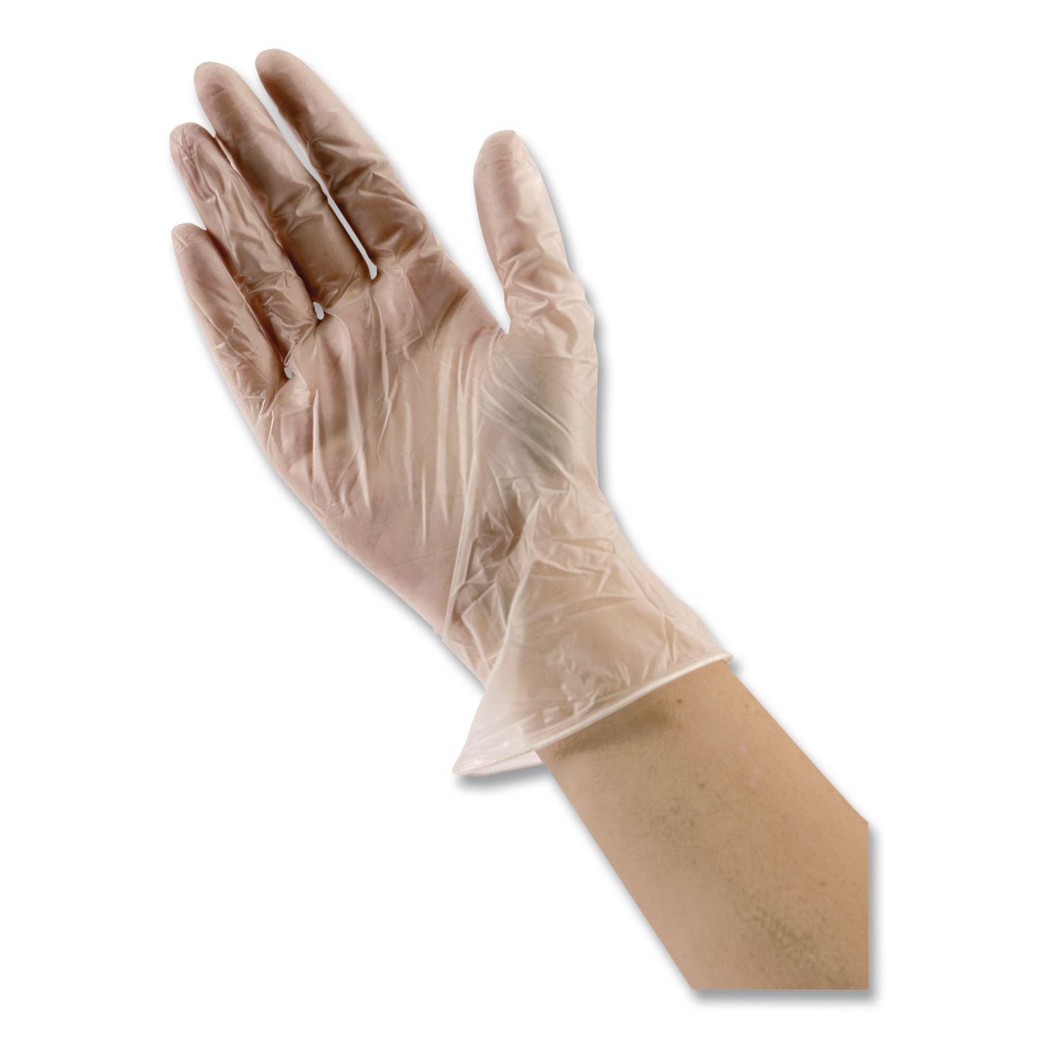 V5101 Series Latex-Free Lightly Powdered Vinyl Gloves, Large, 3 Mil Thick, 9" Long, Clear, 1, 000/Carton