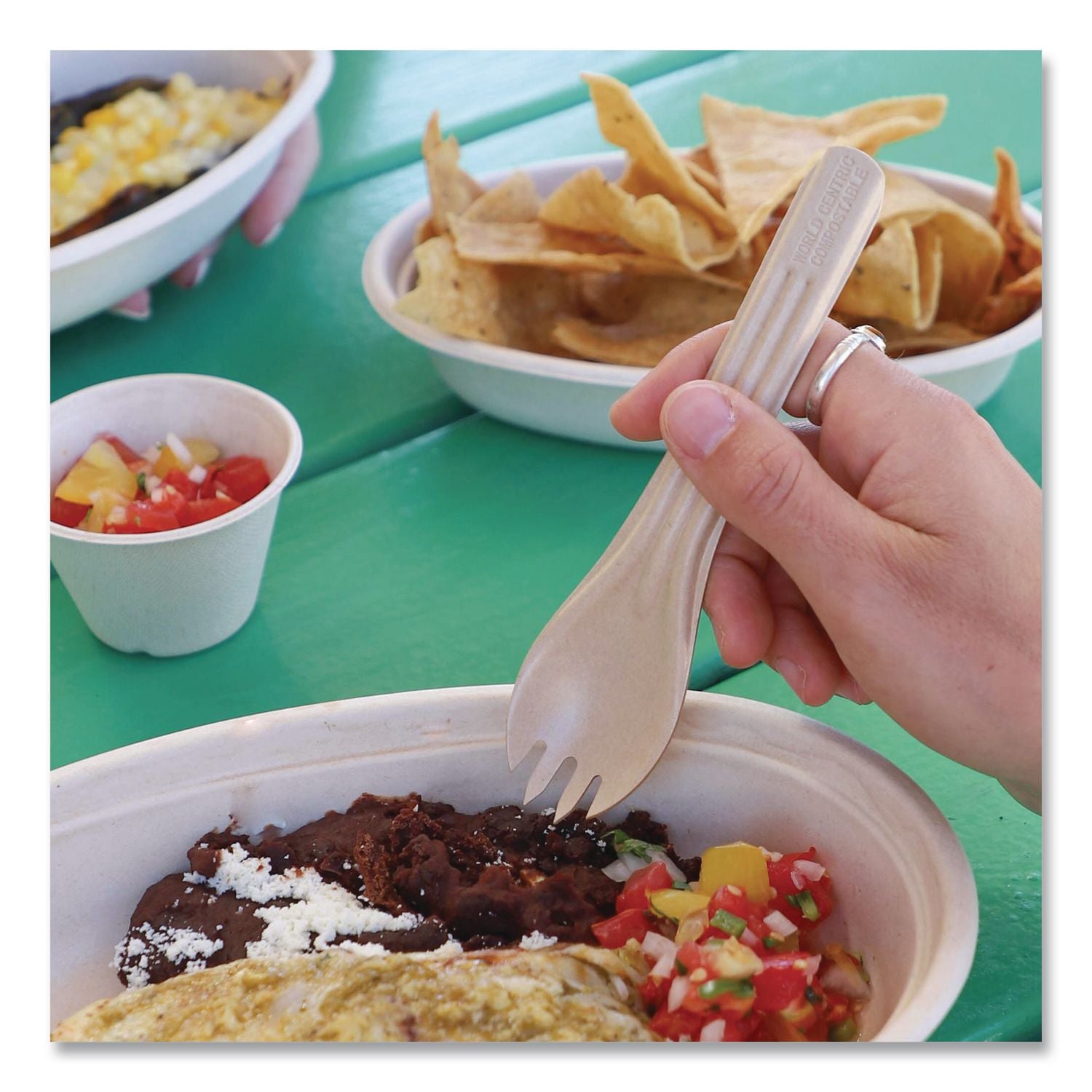 Notree Cutlery, Light Mediumweight, Spork, Paper, Natural, 1, 000/Carton