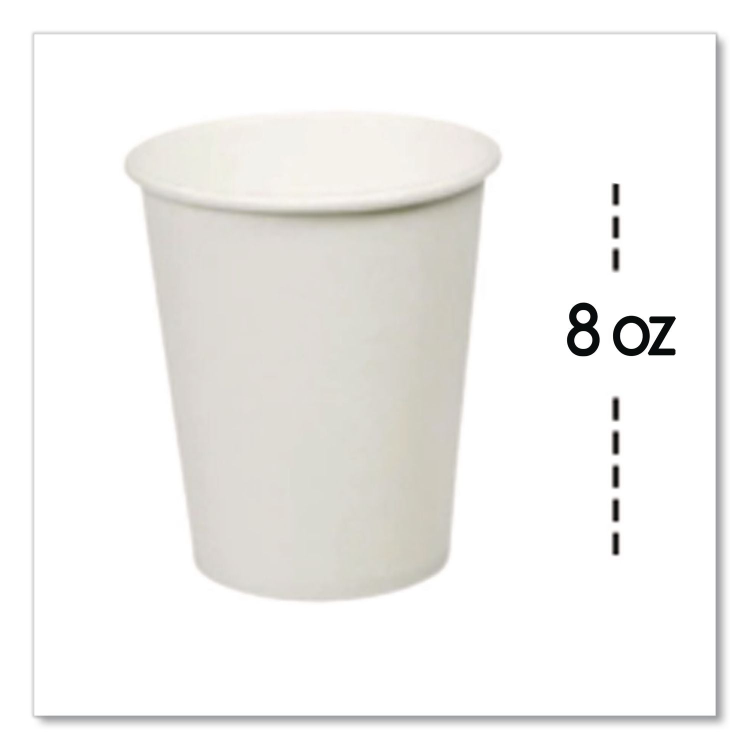 Individually Wrapped Paper Hot Cups, 8 Oz, White, 300/Pack