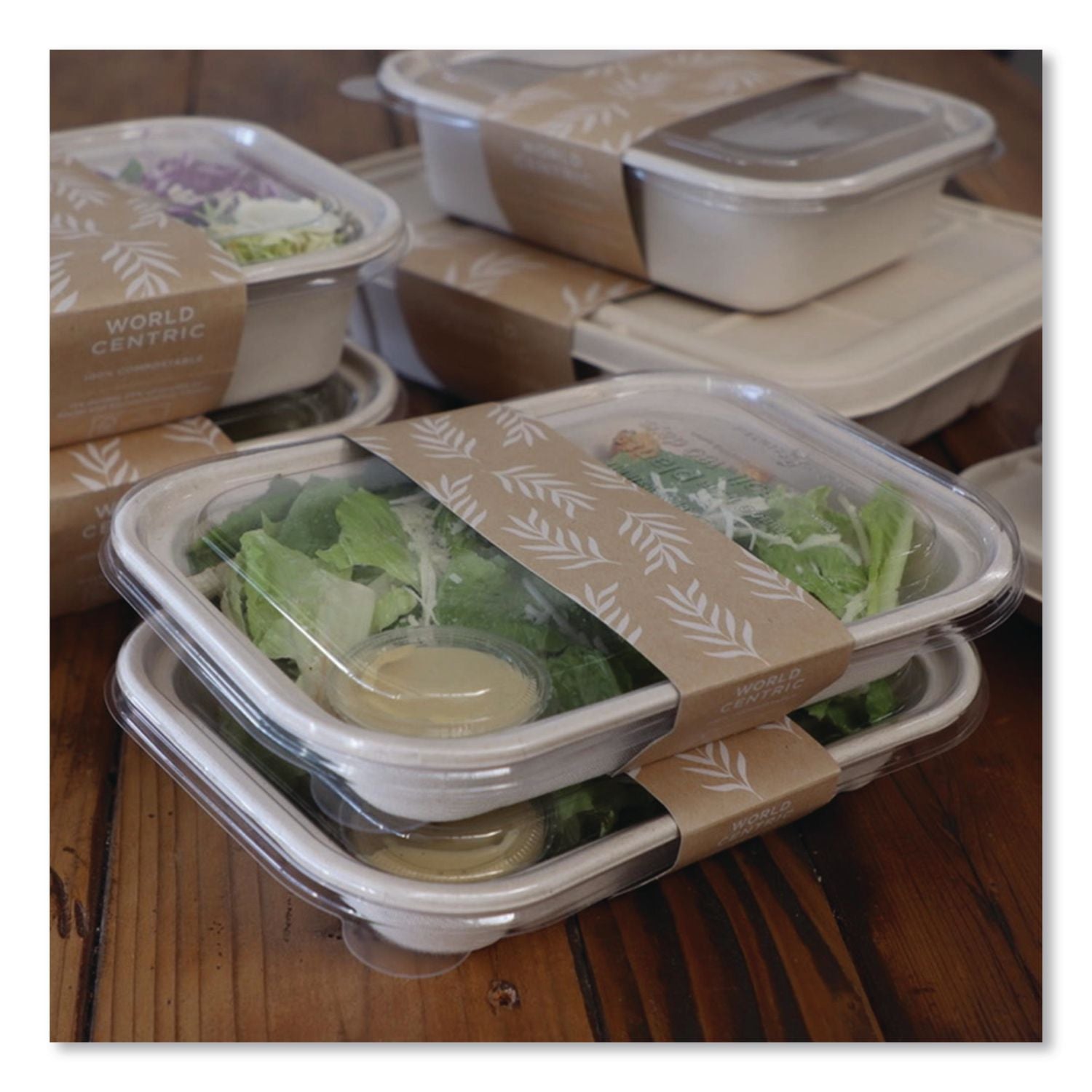 PLA Lids For Fiber Containers, 6.3 X 8.2 X 0.5, Clear, Plastic, 400/Carton