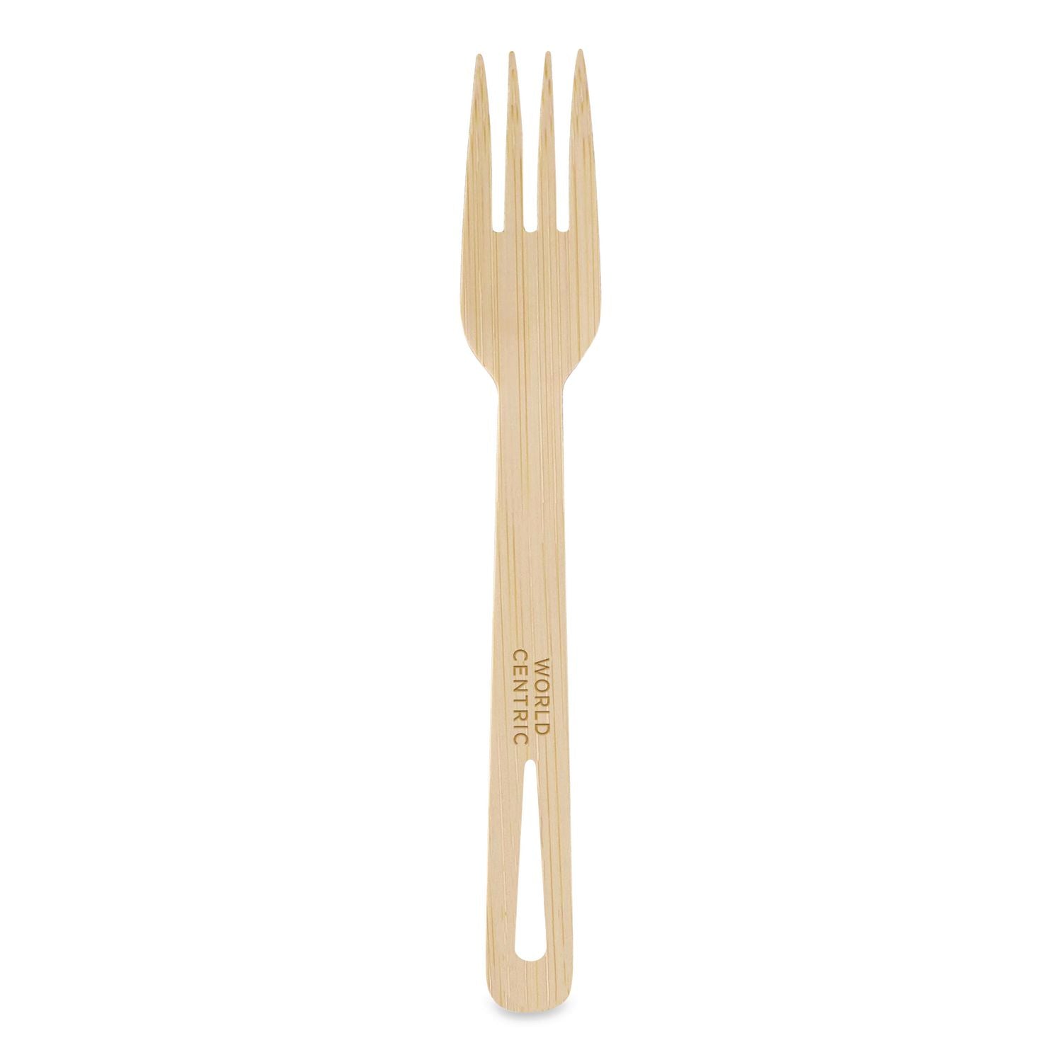 Bamboo Cutlery, Medium Heavyweight, Fork, Paper, Natural, 24/Pack