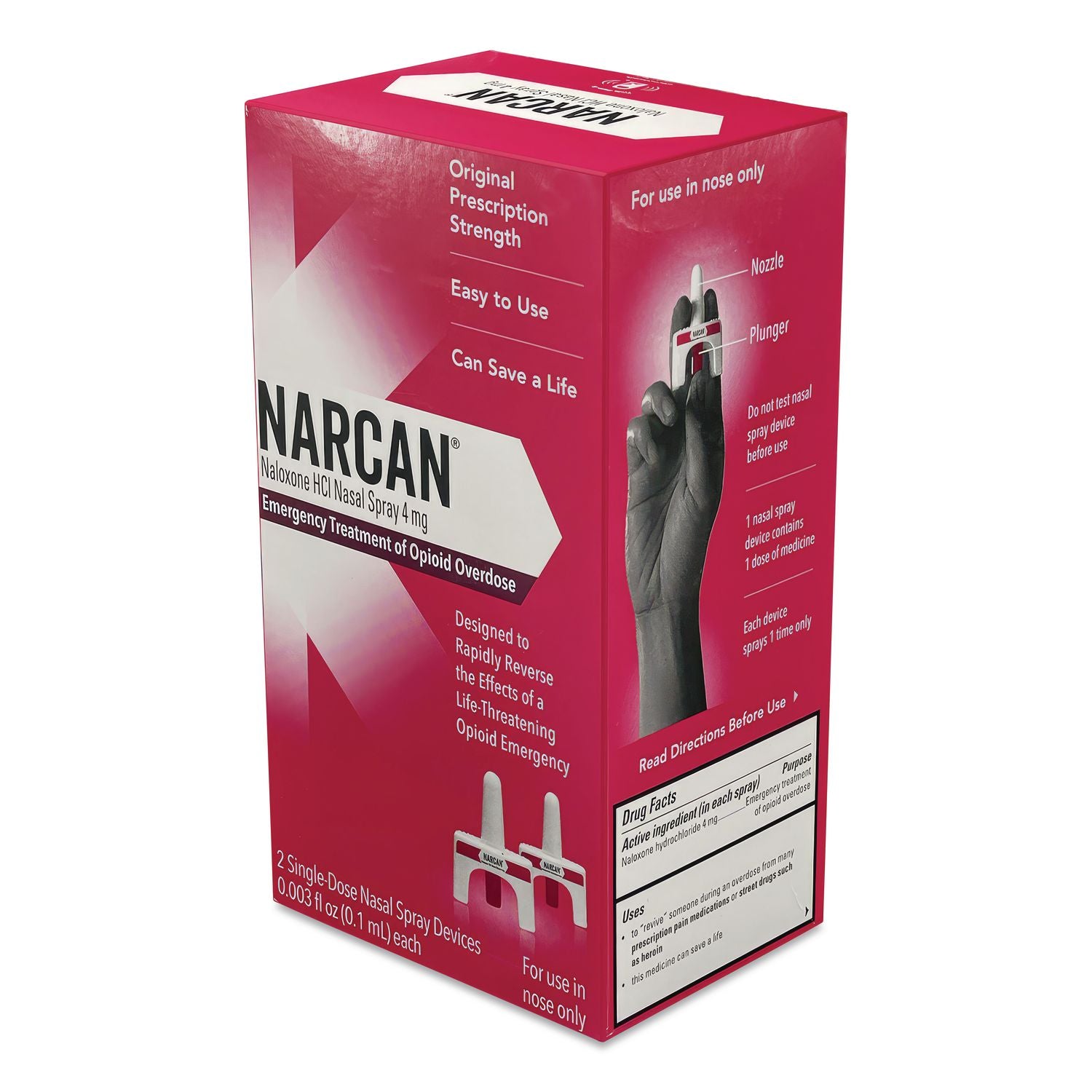 Narcan Naloxone HCI Nasal Spray, 4 Mg, 2 Single Doses