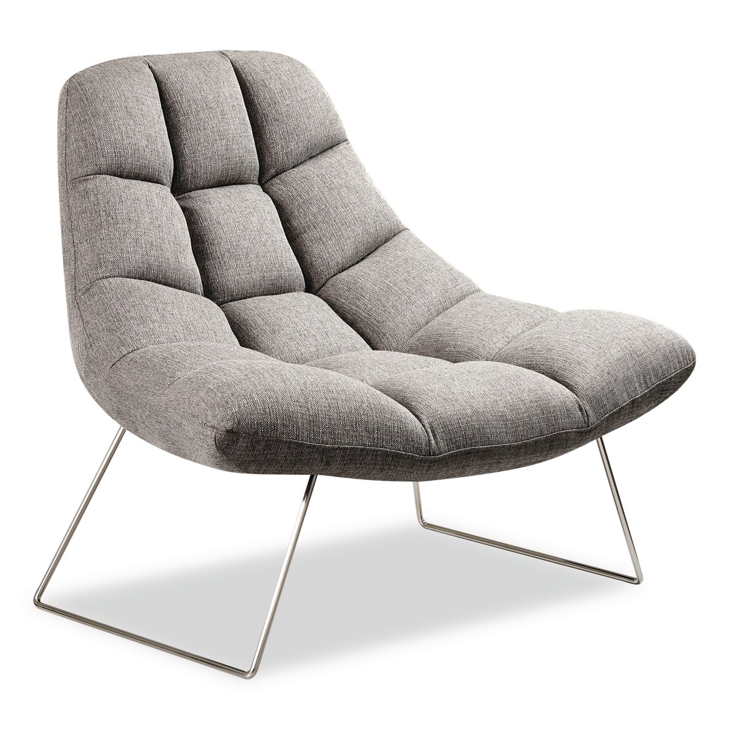 Bartlett Fabric Accent Chair, 40" X 33" X 33", Light Gray Seat, Light Gray Back, Silver Base