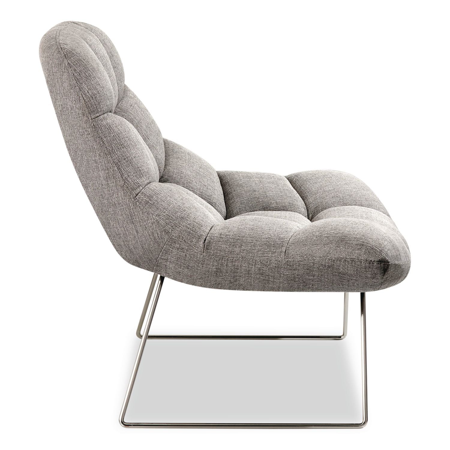Bartlett Fabric Accent Chair, 40" X 33" X 33", Light Gray Seat, Light Gray Back, Silver Base
