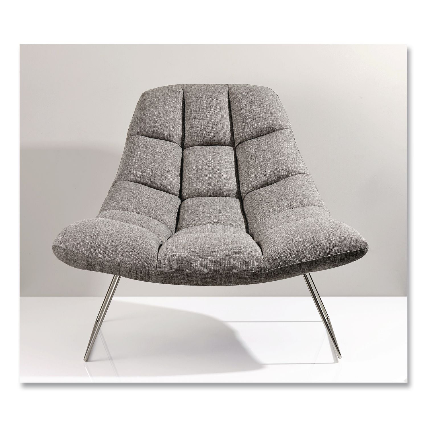 Bartlett Fabric Accent Chair, 40" X 33" X 33", Light Gray Seat, Light Gray Back, Silver Base