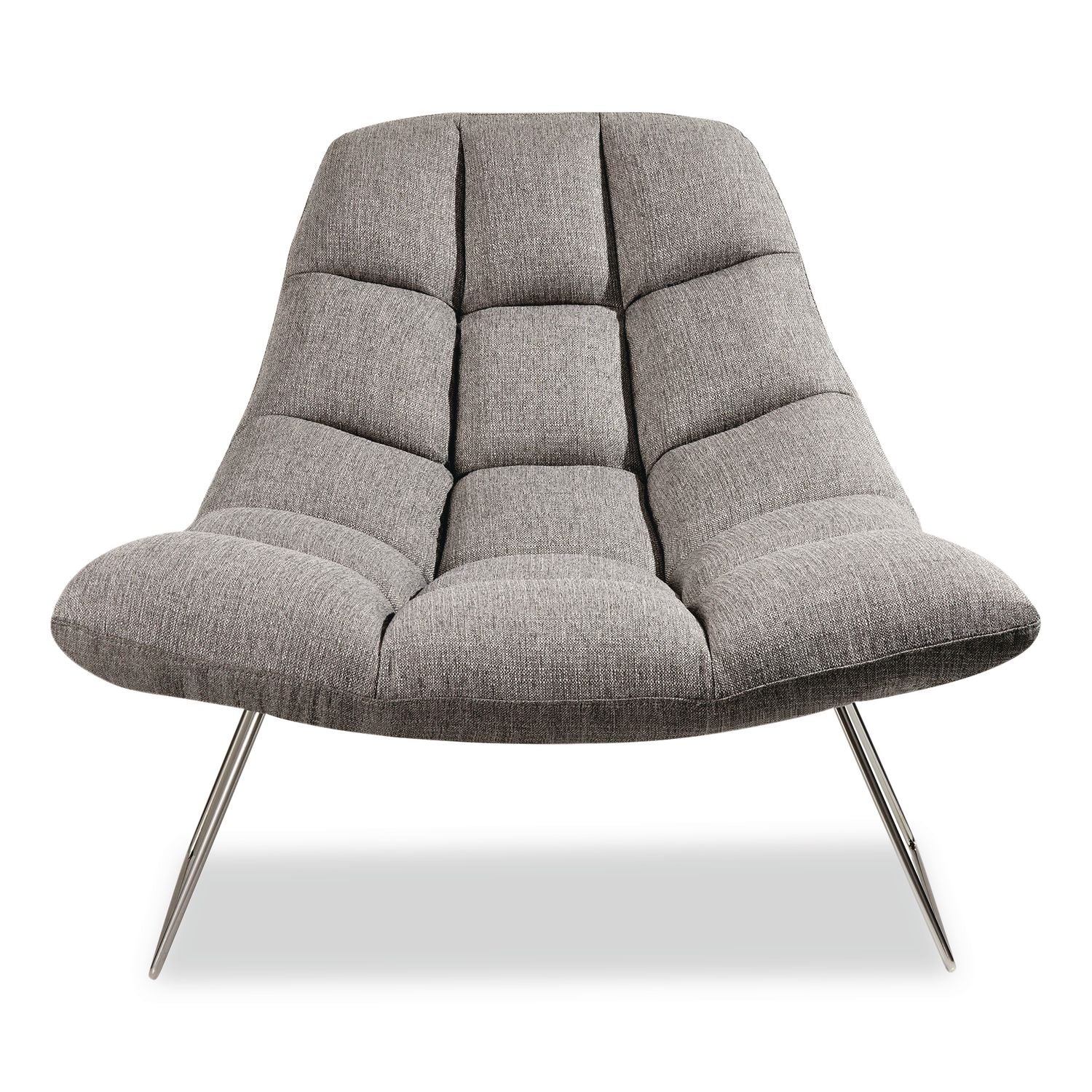Bartlett Fabric Accent Chair, 40" X 33" X 33", Light Gray Seat, Light Gray Back, Silver Base