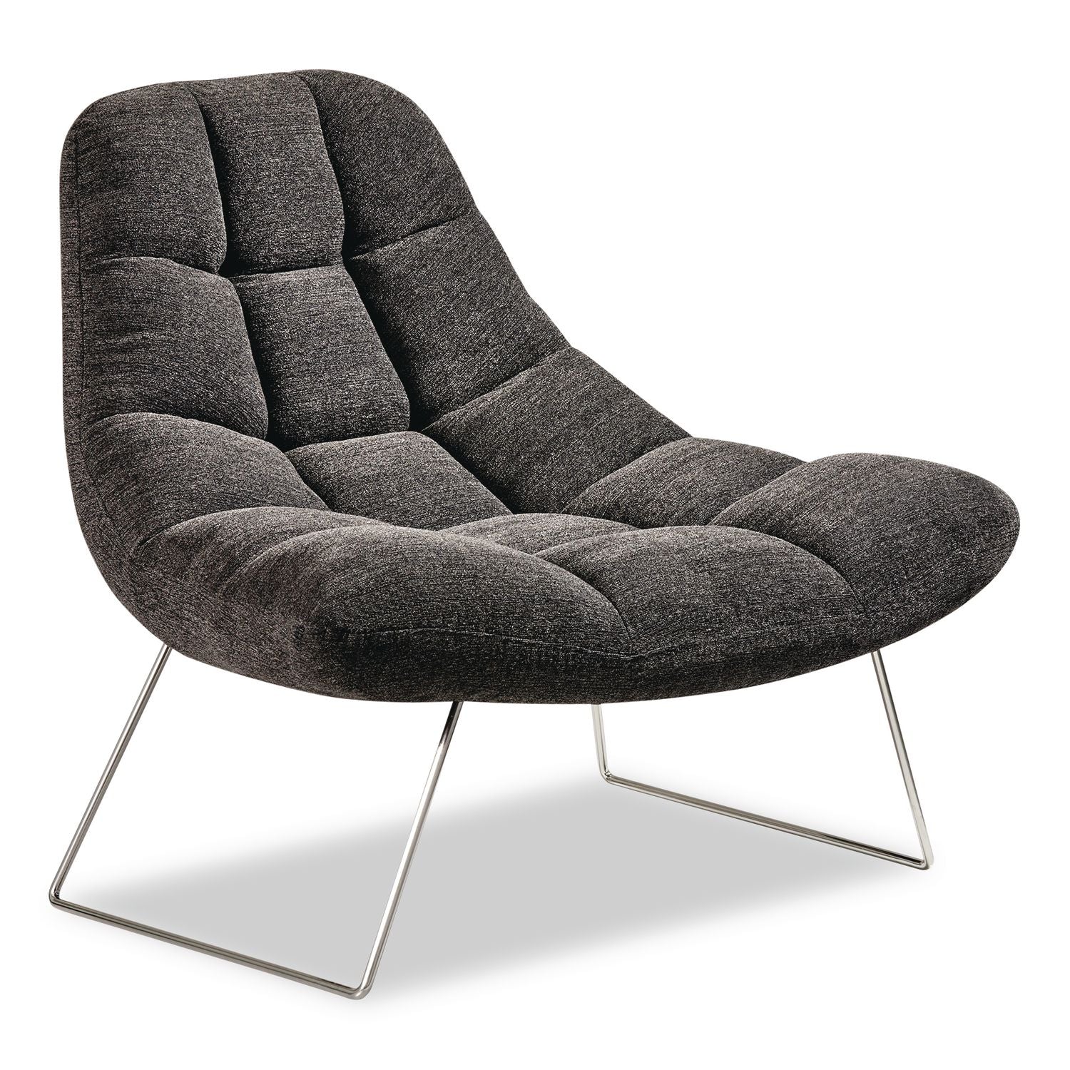 Bartlett Fabric Accent Chair, 40" X 33" X 33", Dark Gray Seat, Dark Gray Back, Silver Base