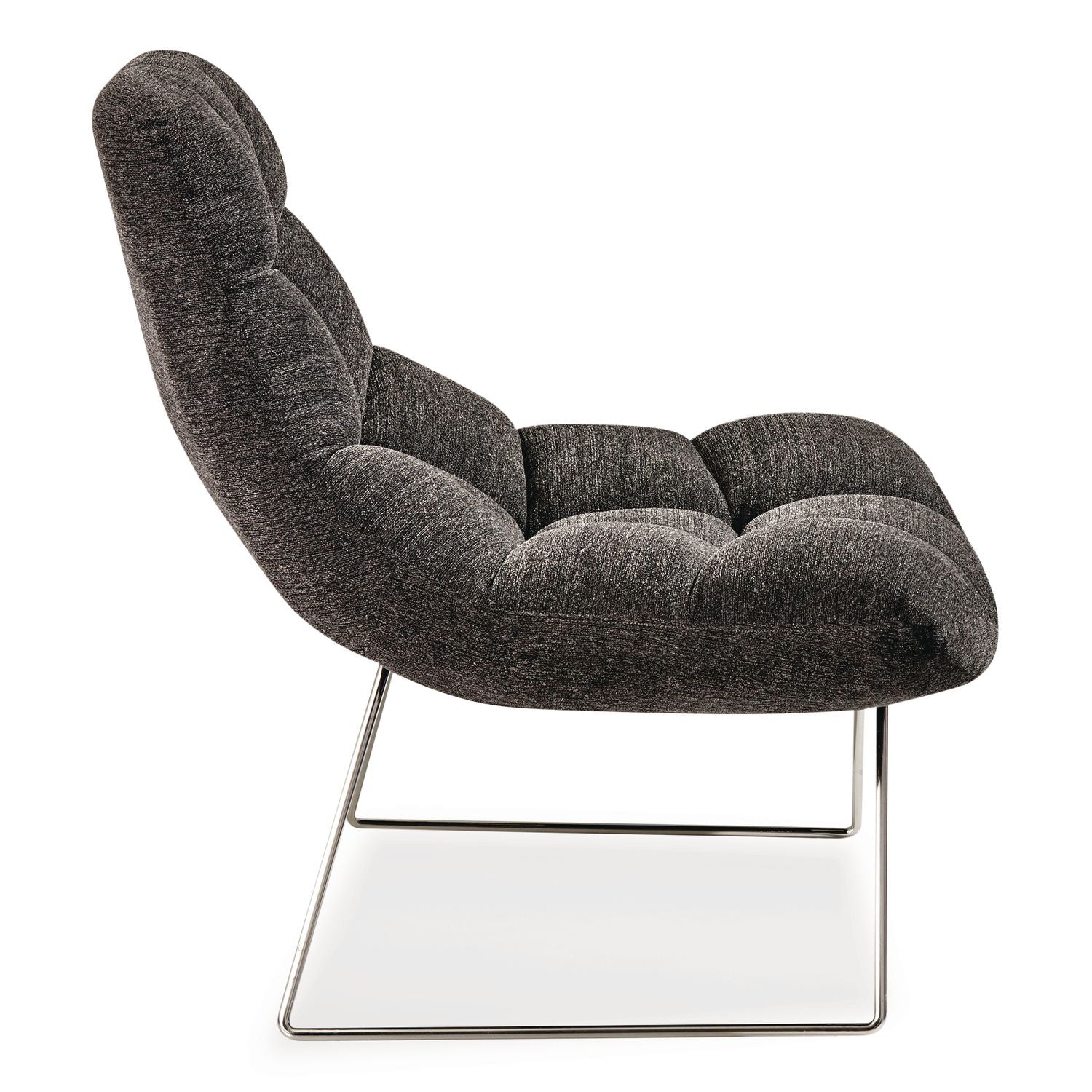 Bartlett Fabric Accent Chair, 40" X 33" X 33", Dark Gray Seat, Dark Gray Back, Silver Base