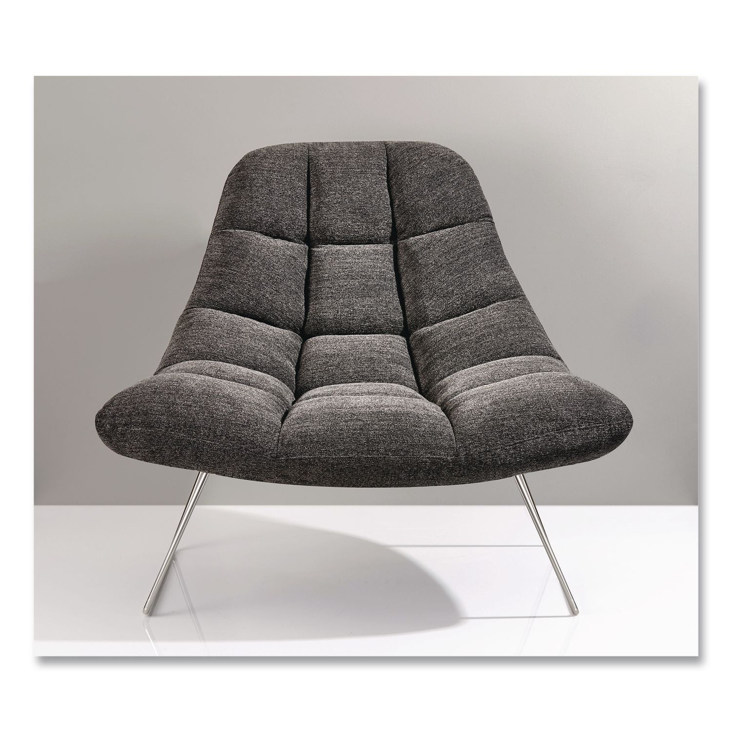 Bartlett Fabric Accent Chair, 40" X 33" X 33", Dark Gray Seat, Dark Gray Back, Silver Base