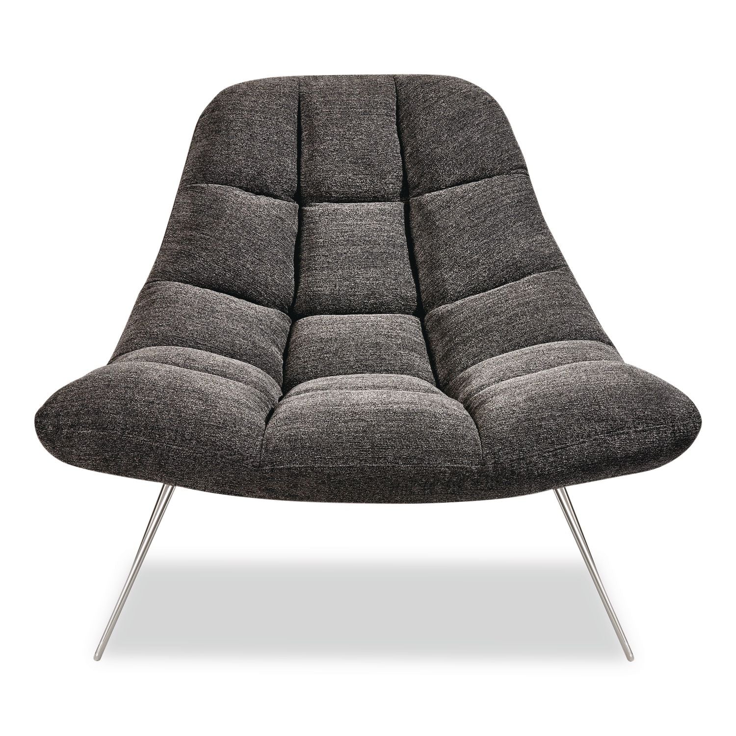 Bartlett Fabric Accent Chair, 40" X 33" X 33", Dark Gray Seat, Dark Gray Back, Silver Base