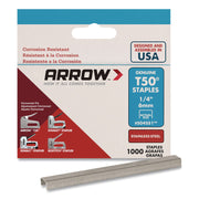 Heavy Duty Staples, 0.25" Leg, 0.37" Crown, Silver, 1, 000/Box