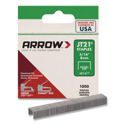 JT21 Standard Staples, 0.31" Leg, 0.44" Crown, Silver, 1, 000/Box