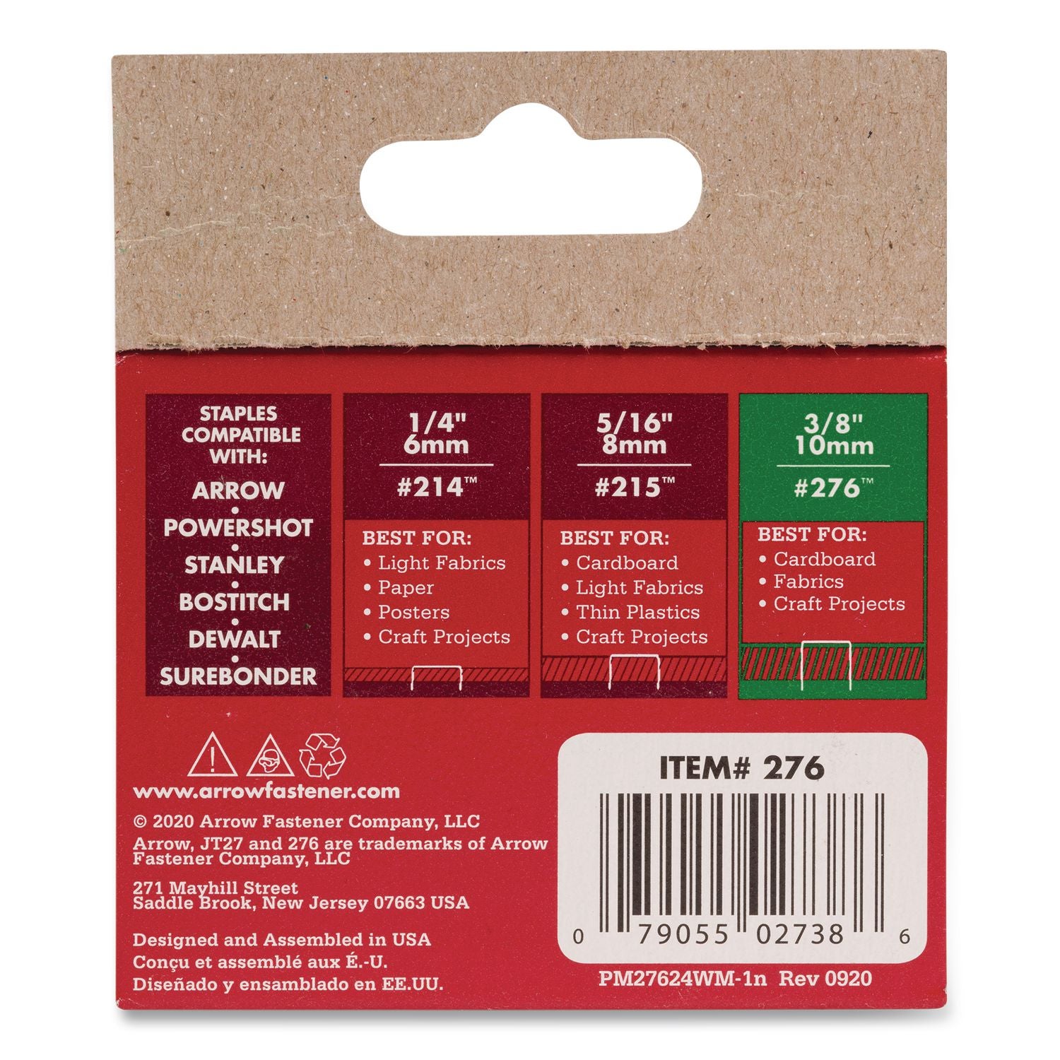 JT21 Standard Staples, 0.38" Leg, 0.44" Crown, Silver, 1, 000/Box