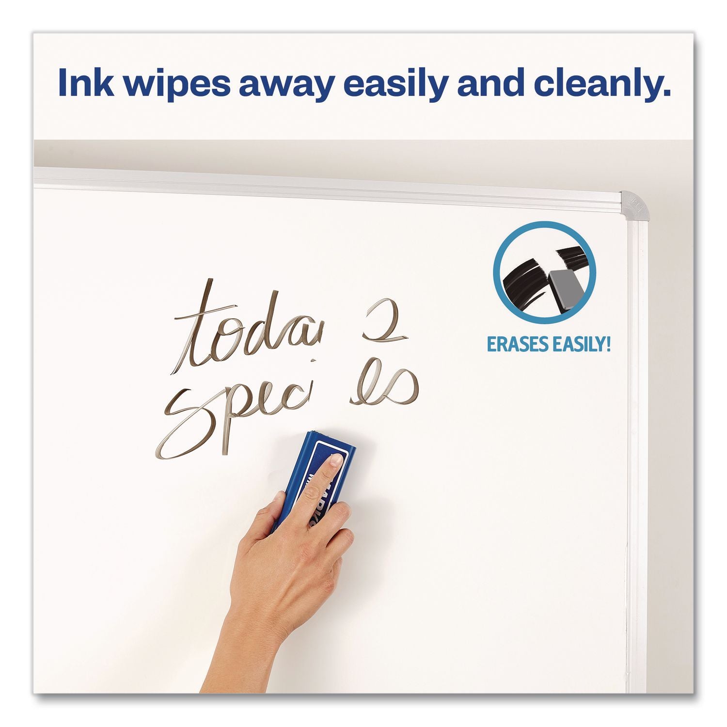 MARKS A LOT Desk-Style Dry Erase Markers, Broad Chisel Tip, Blue, Dozen