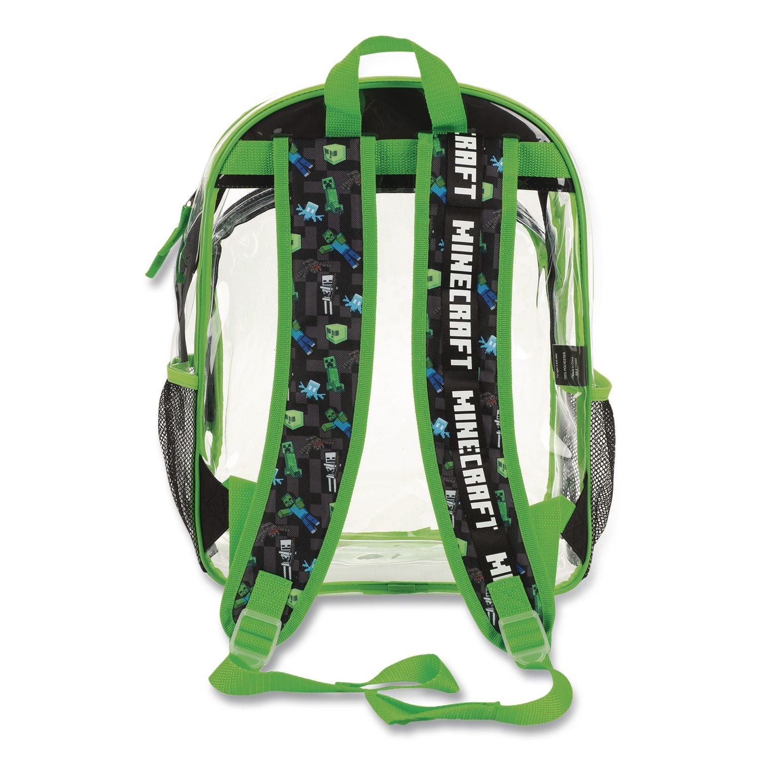 Minecraft Clear 5-Piece Backpack Set, 12 X 5 X 16, Clear/Multicolor