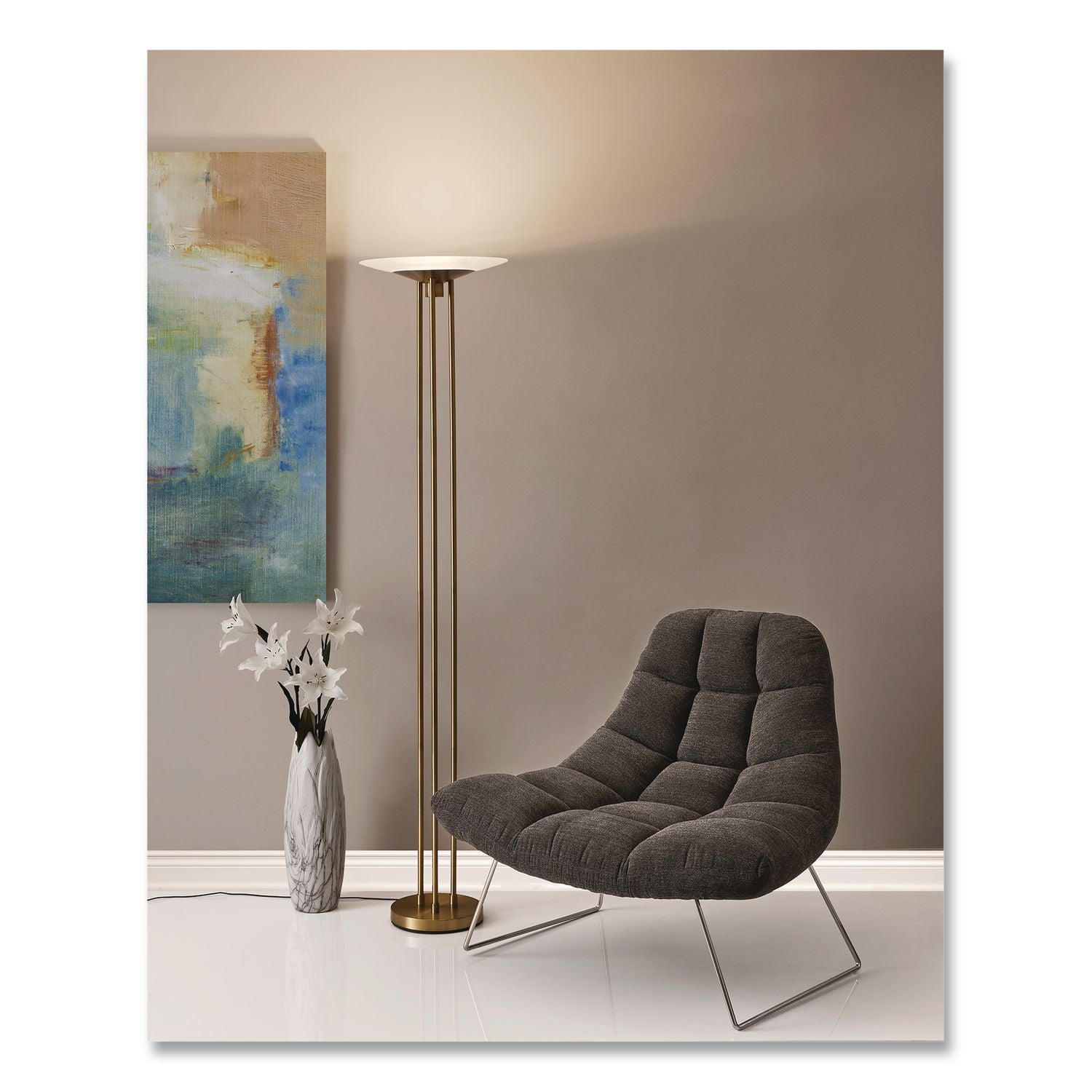 Bartlett Fabric Accent Chair, 40" X 33" X 33", Dark Gray Seat, Dark Gray Back, Silver Base