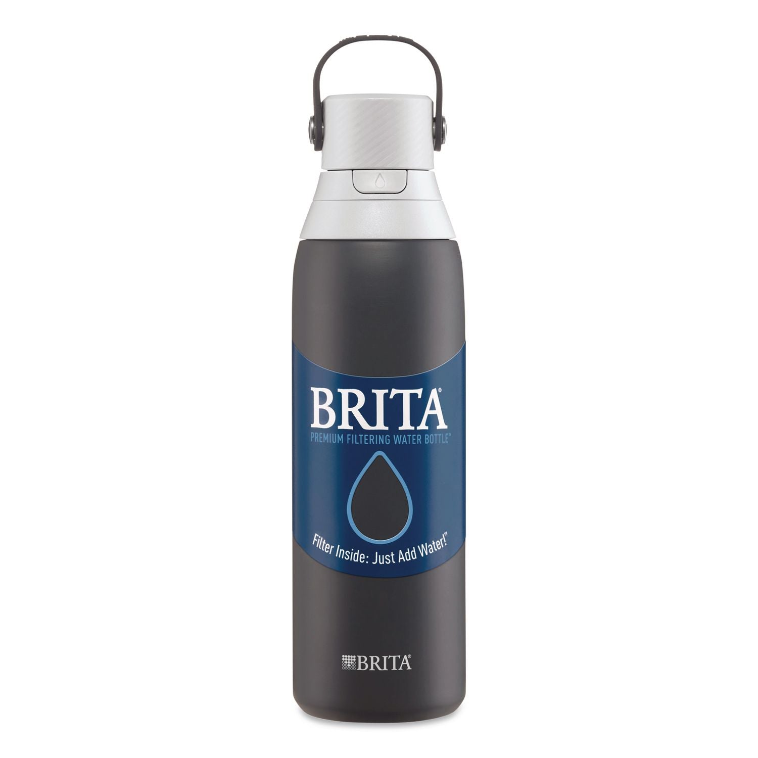 Stainless Steel Filtered Water Bottle, 20 Oz, Carbon