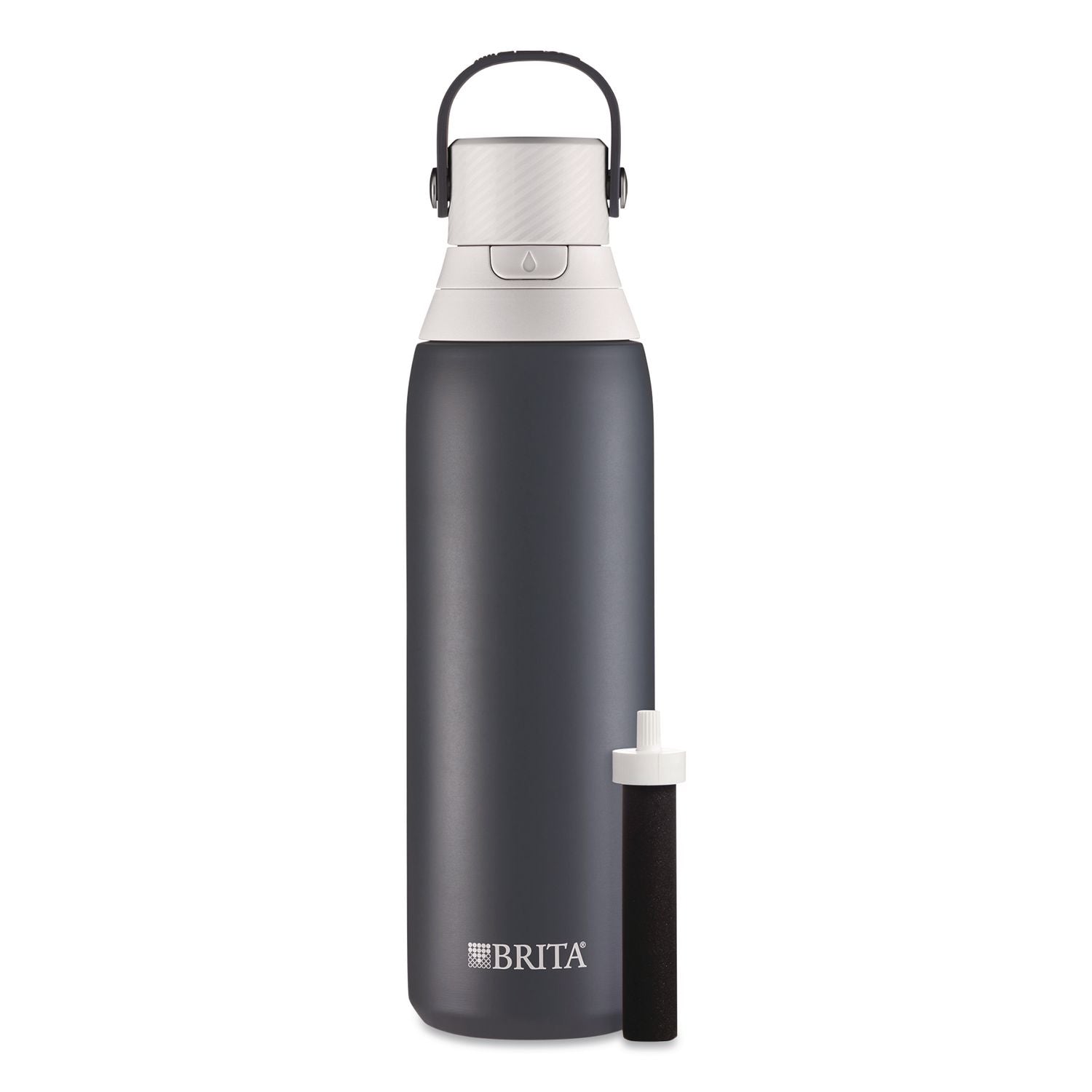 Stainless Steel Filtered Water Bottle, 20 Oz, Carbon
