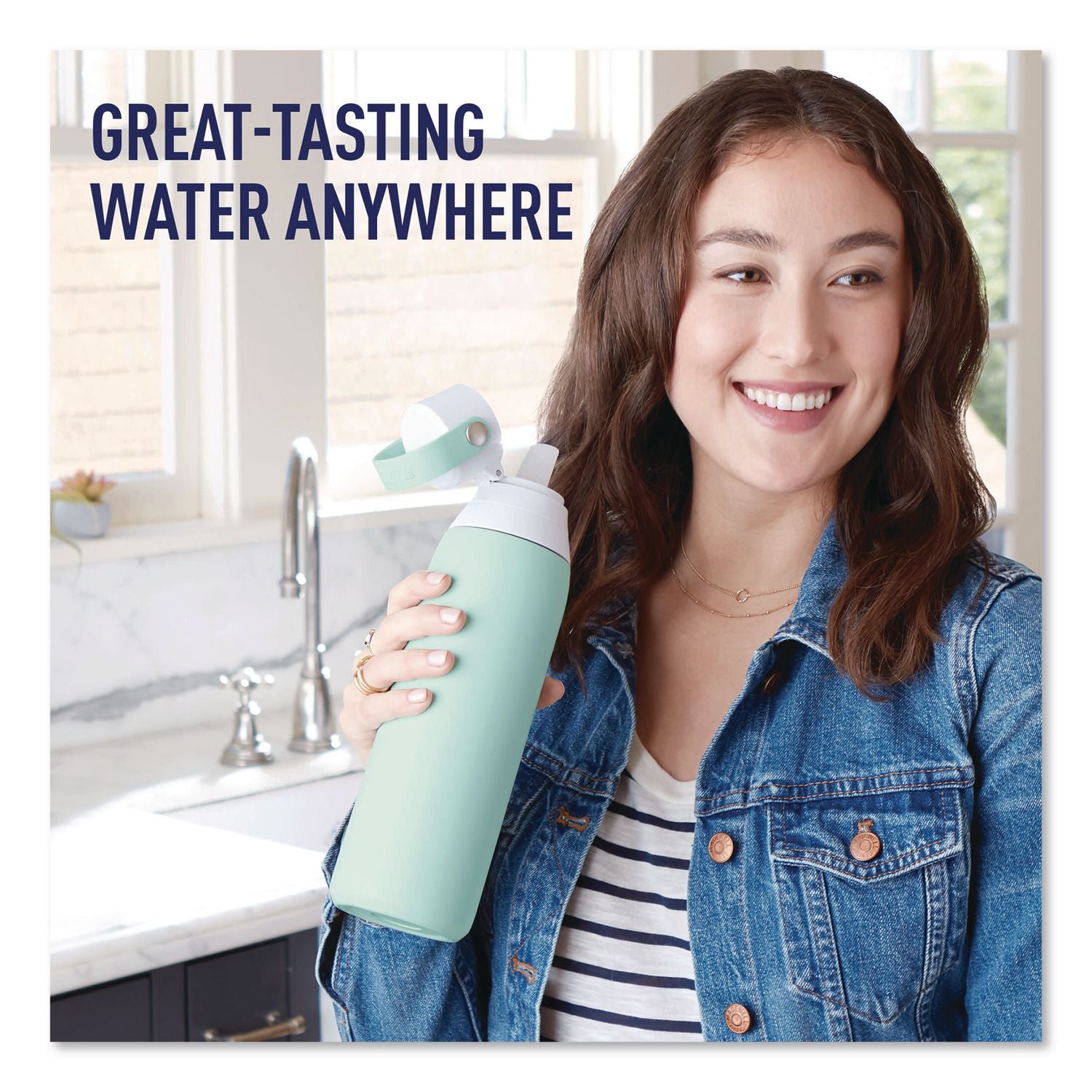 Stainless Steel Filtered Water Bottle, 20 Oz, Glacier