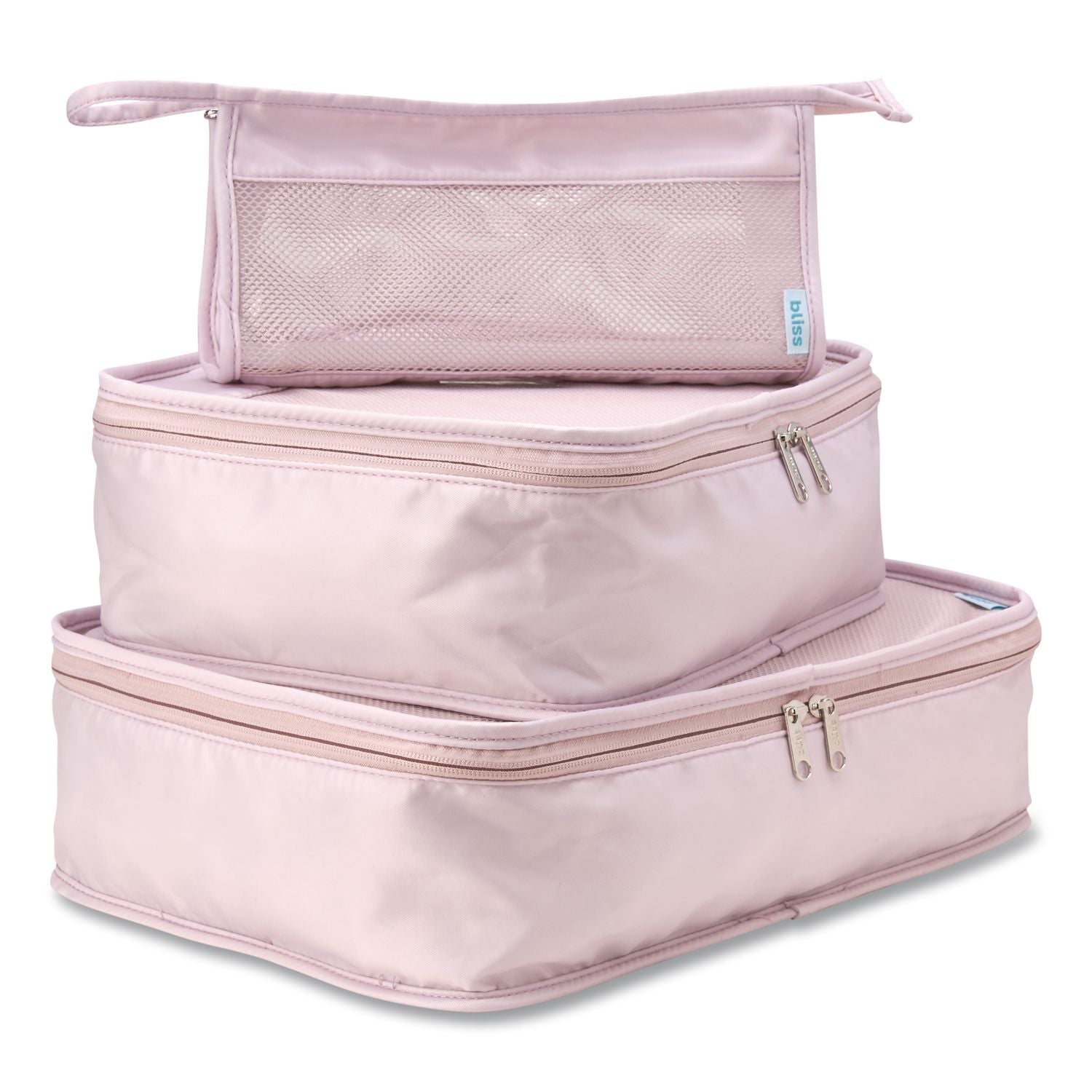 Four-Piece Packing Cube Set, Assorted Sizes, Pink