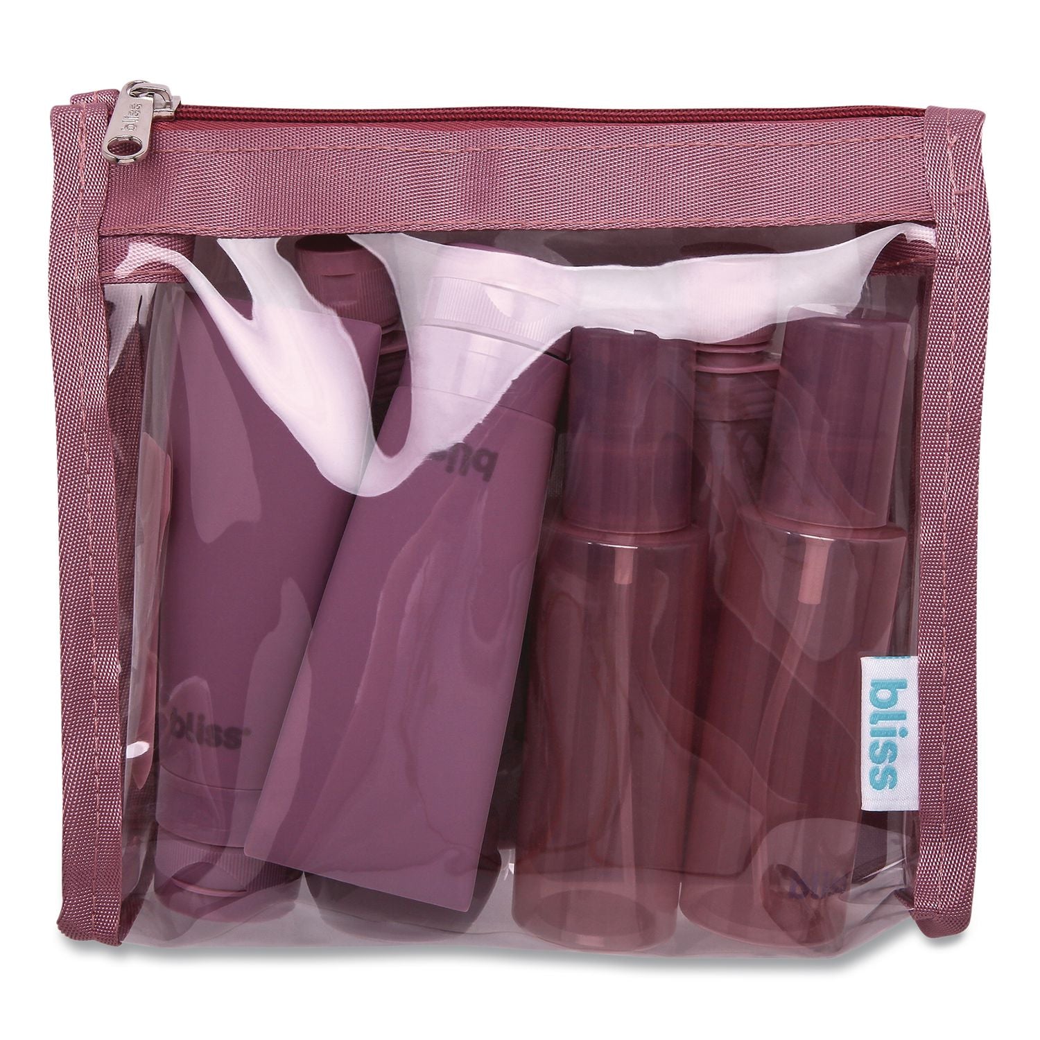 Travel Toiletry Bottle Set, Maroon