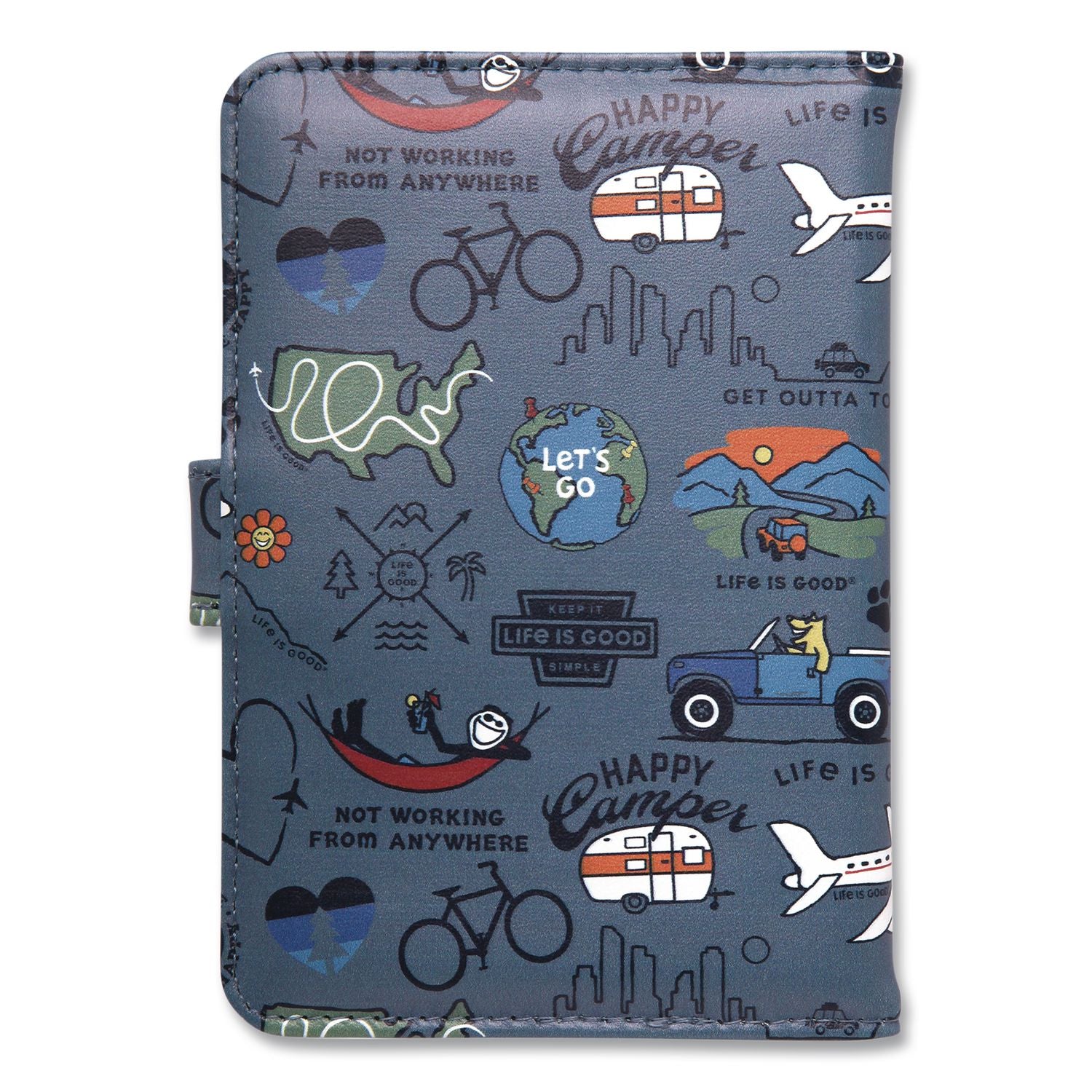 Passport Cover, 4.25 X 5.87, Vegan Leather, Multicolor Travel Print