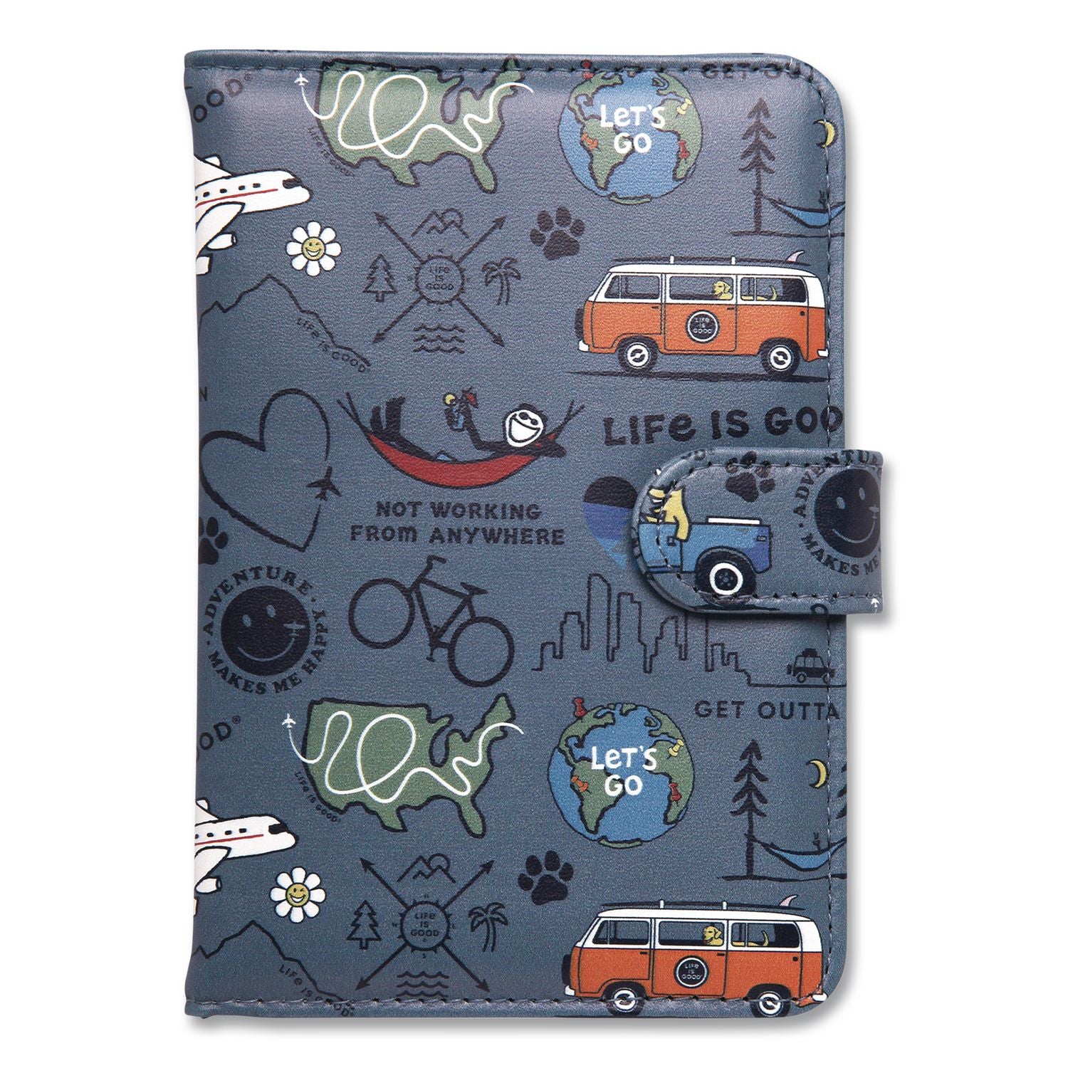 Passport Cover, 4.25 X 5.87, Vegan Leather, Multicolor Travel Print