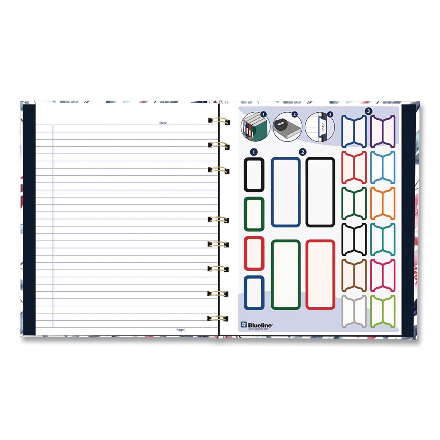 Notepro Fashion Hard Cover Notebook, 1-Subject, Medium/College Rule, Tranquil Blooms Cover, (96) 9.25 X 7.25 Sheets