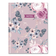 Fashion Hard Cover Notebook, 1-Subject, Medium/College Rule, Lavender Floral Cover, (96) 9.25 X 7.25 Sheets