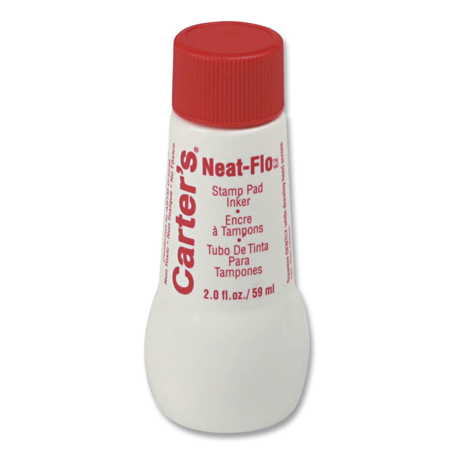 Neat-Flo Stamp Pad Inker, 2 Oz Bottle, Red, 36/Carton