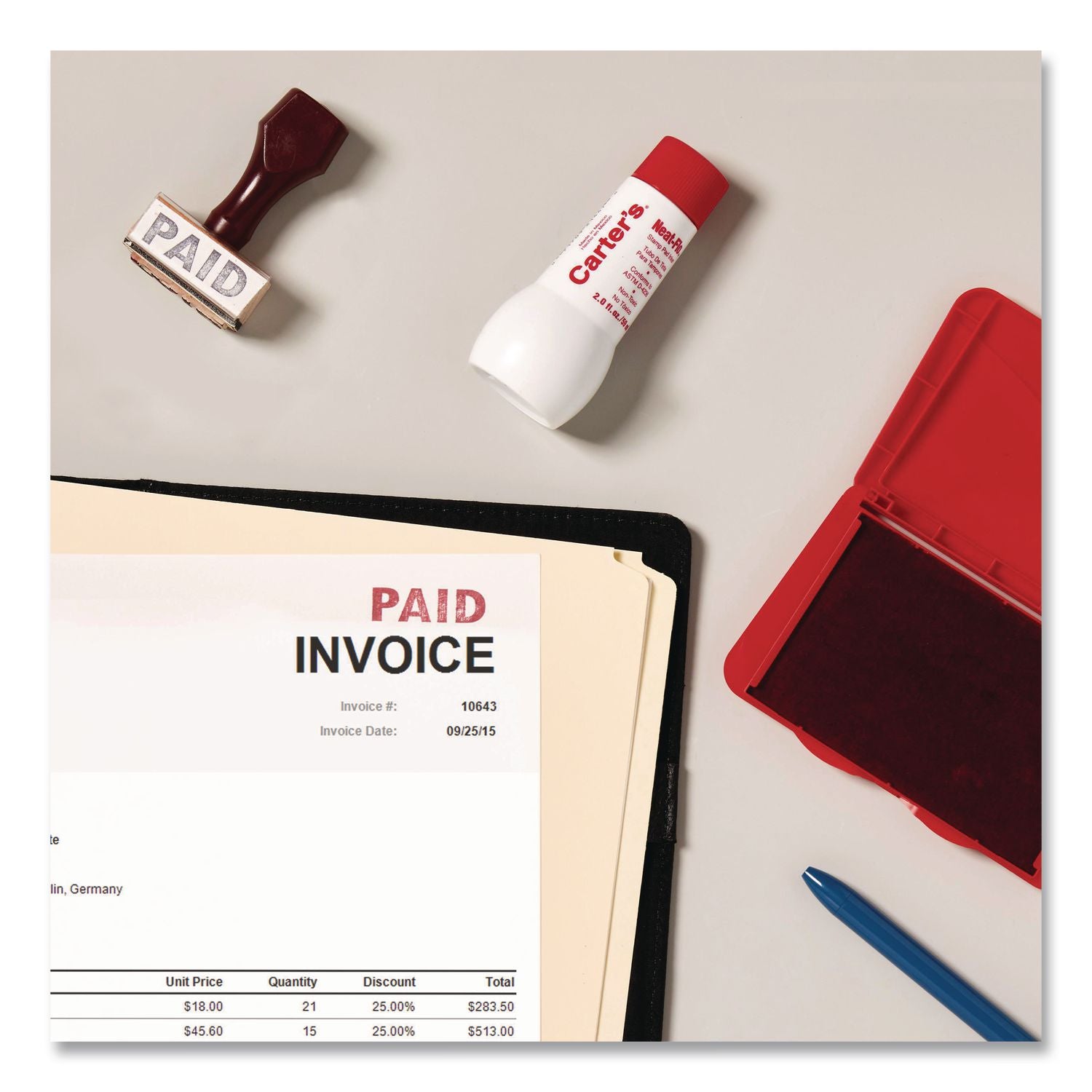 Neat-Flo Stamp Pad Inker, 2 Oz Bottle, Red, 36/Carton
