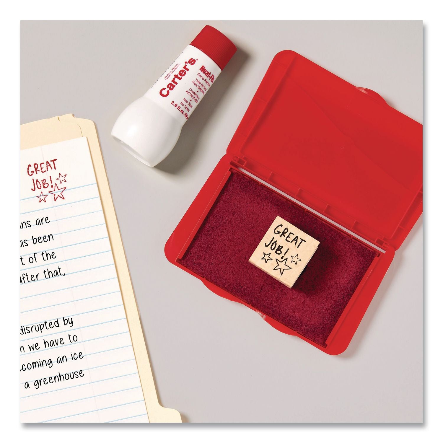 Neat-Flo Stamp Pad Inker, 2 Oz Bottle, Red, 36/Carton