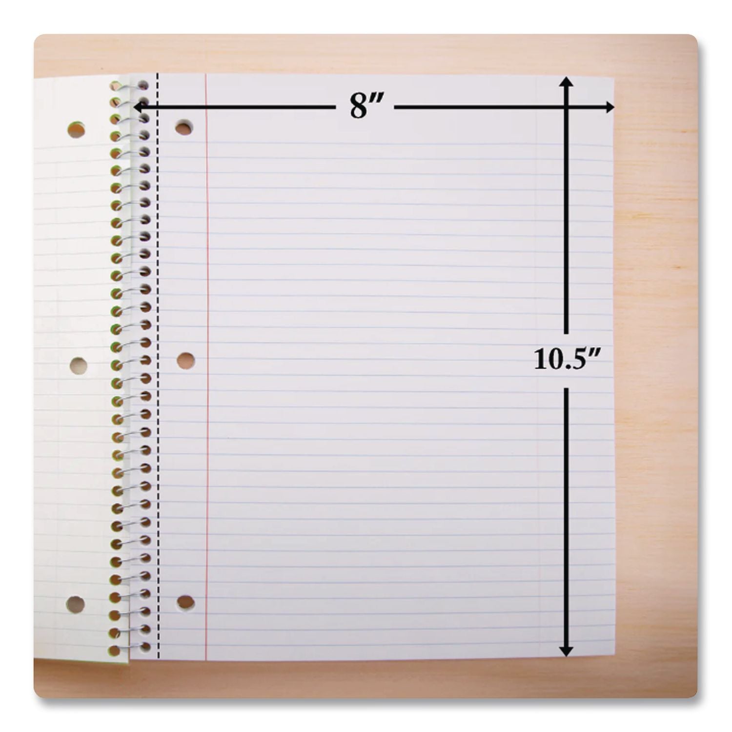 Spiral Notebooks, 1-Subject, Medium/College Rule, Randomly Assorted Cover Color, (70) 10.5 X 8 Sheets